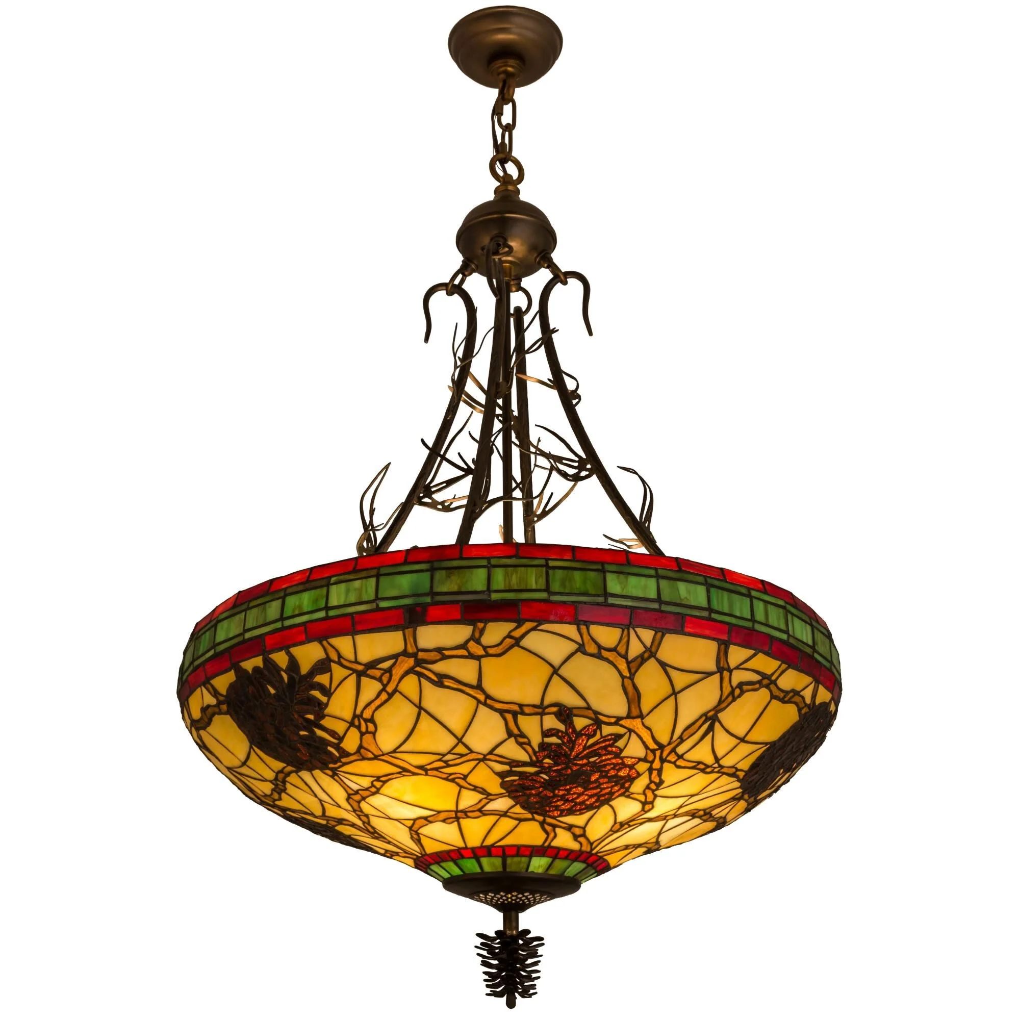 Meyda Lighting Burgundy Pinecone 24 Inch Large Pendant Cp93298 - Image 1
