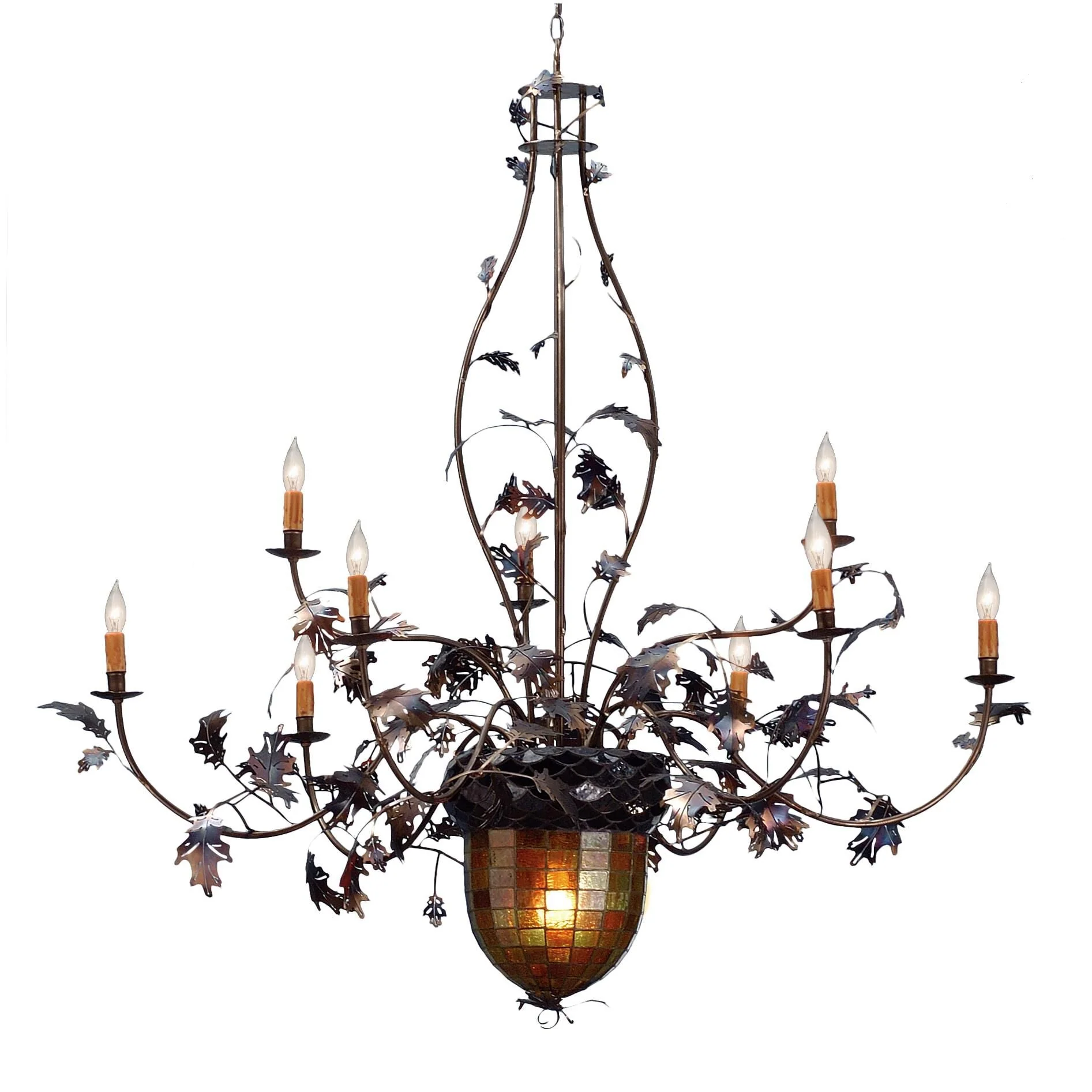 Meyda Lighting Greenbriar Oak 63 Inch 9 Light Chandelier Cp94166 - Image 1