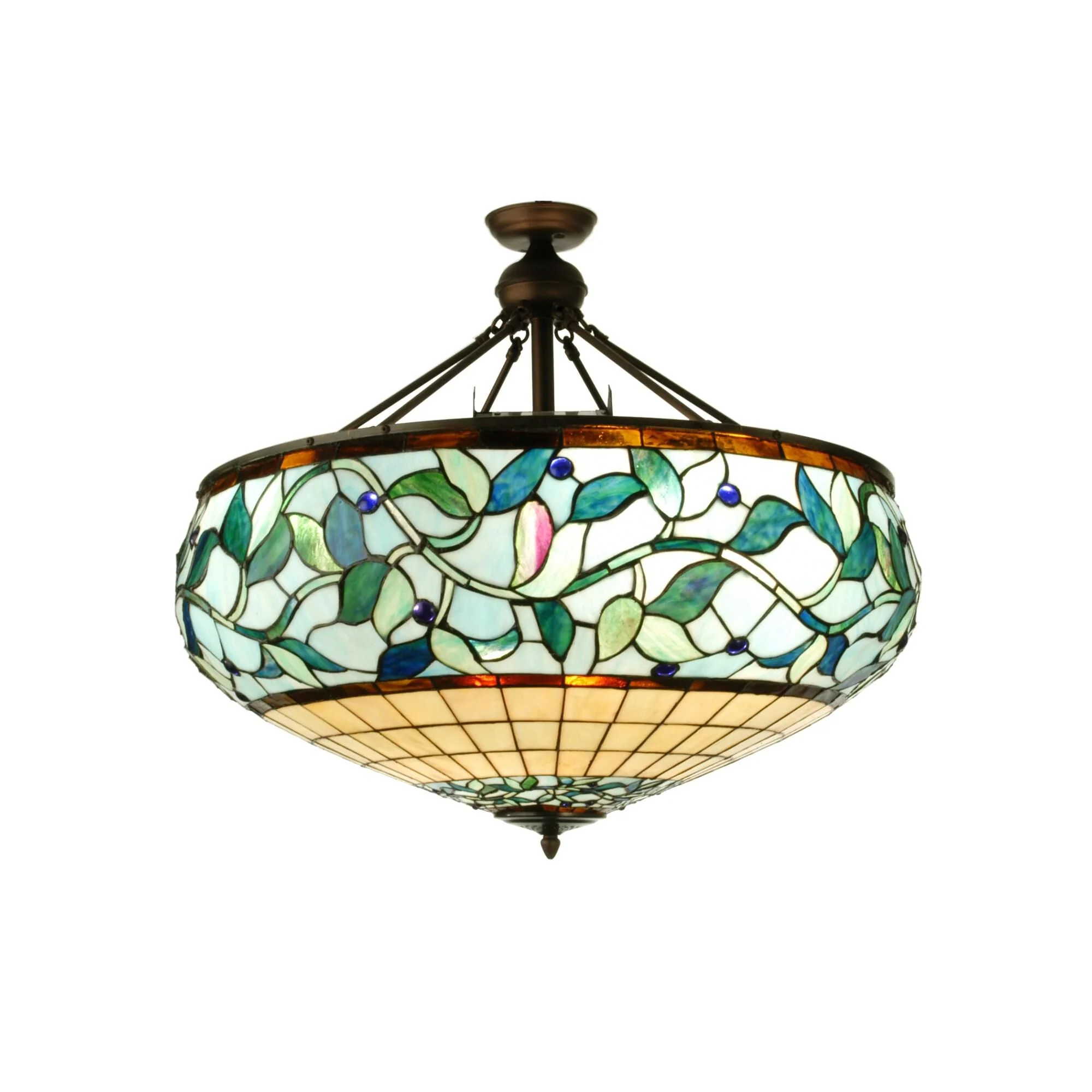 Meyda Lighting Ivy Berry 34 Inch 6 Light Semi Flush Mount Cp99197 - Image 1