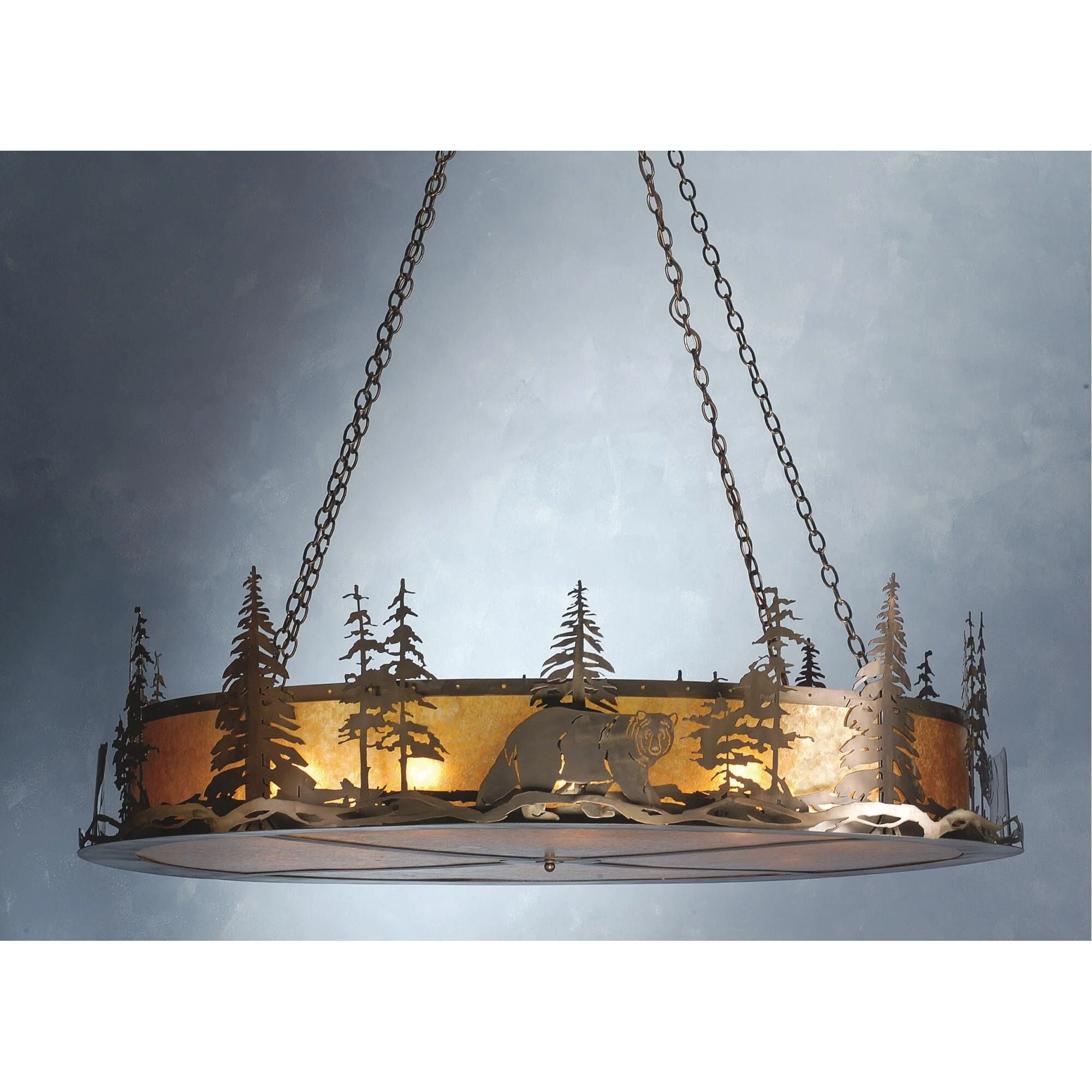 Meyda Lighting Northwoods Bear At Dusk 66 Inch Large Pendant Cp104578 - Image 1