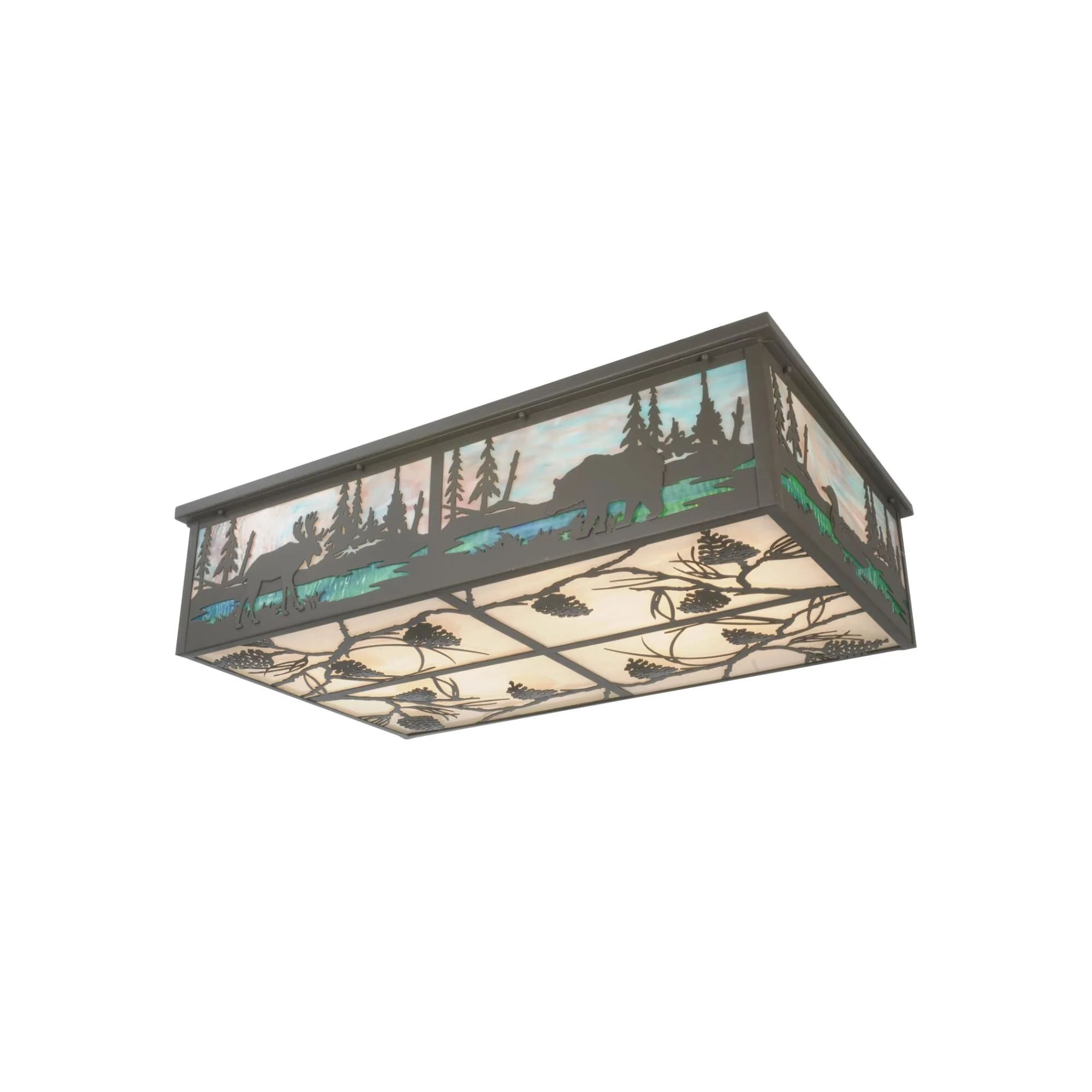 Meyda Lighting Wildlife At Pine Lake 36 Inch 8 Light Flush Mount Cp104604 - Image 1