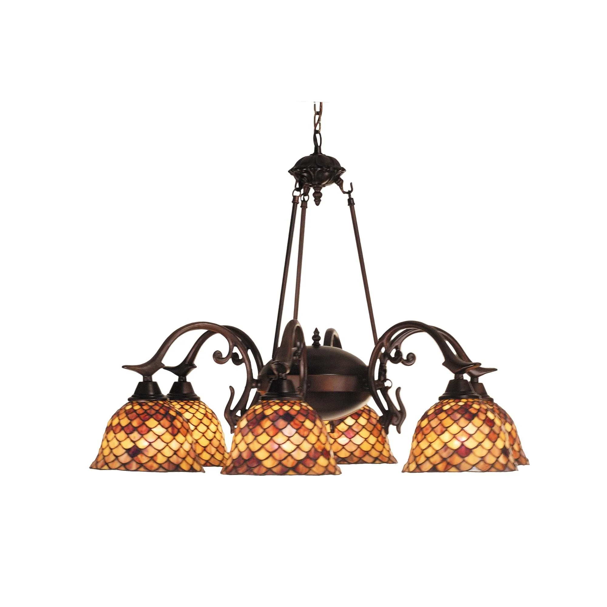 Meyda Lighting Tiffany Fishscale 32 Inch 6 Light Chandelier Cp104621 - Image 1