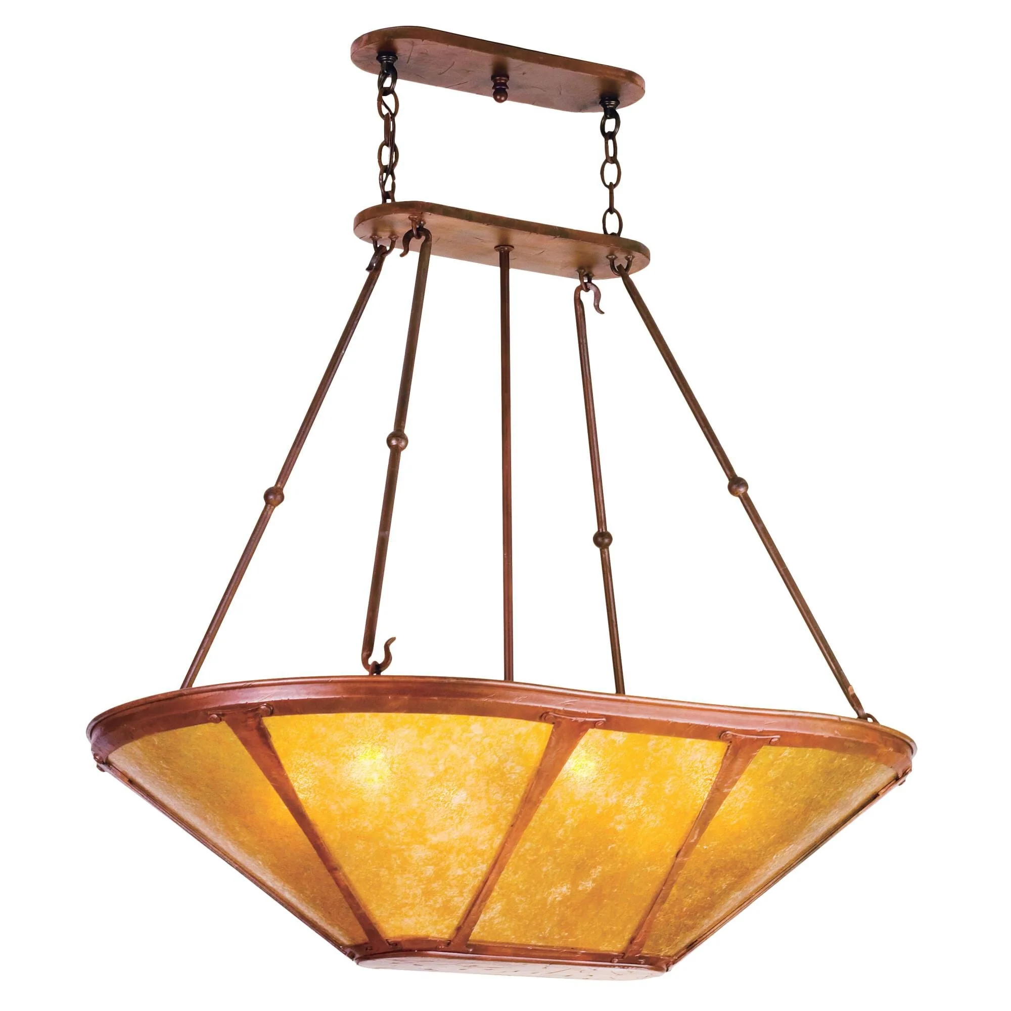 Meyda Lighting Van Erp Amber Mica 42 Inch Large Pendant Cp119383 - Image 1
