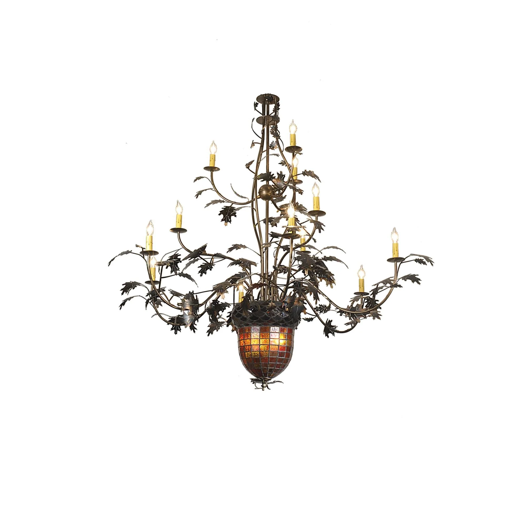 Meyda Lighting Greenbriar Oak 63 Inch 12 Light Chandelier Cp119458 - Image 1