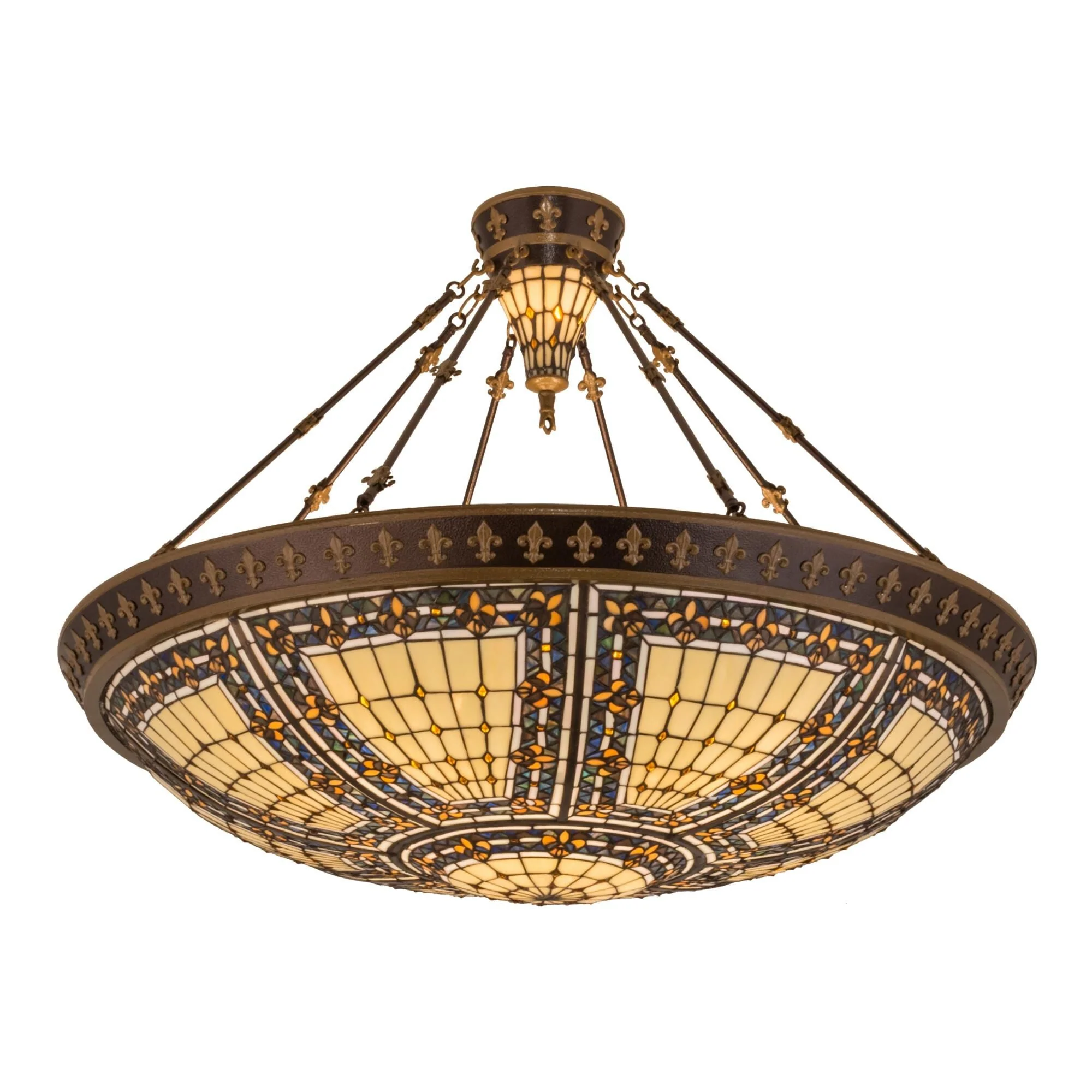 Meyda Lighting Fleur De Lis 45 Inch 8 Light Semi Flush Mount Cp119602 - Image 1