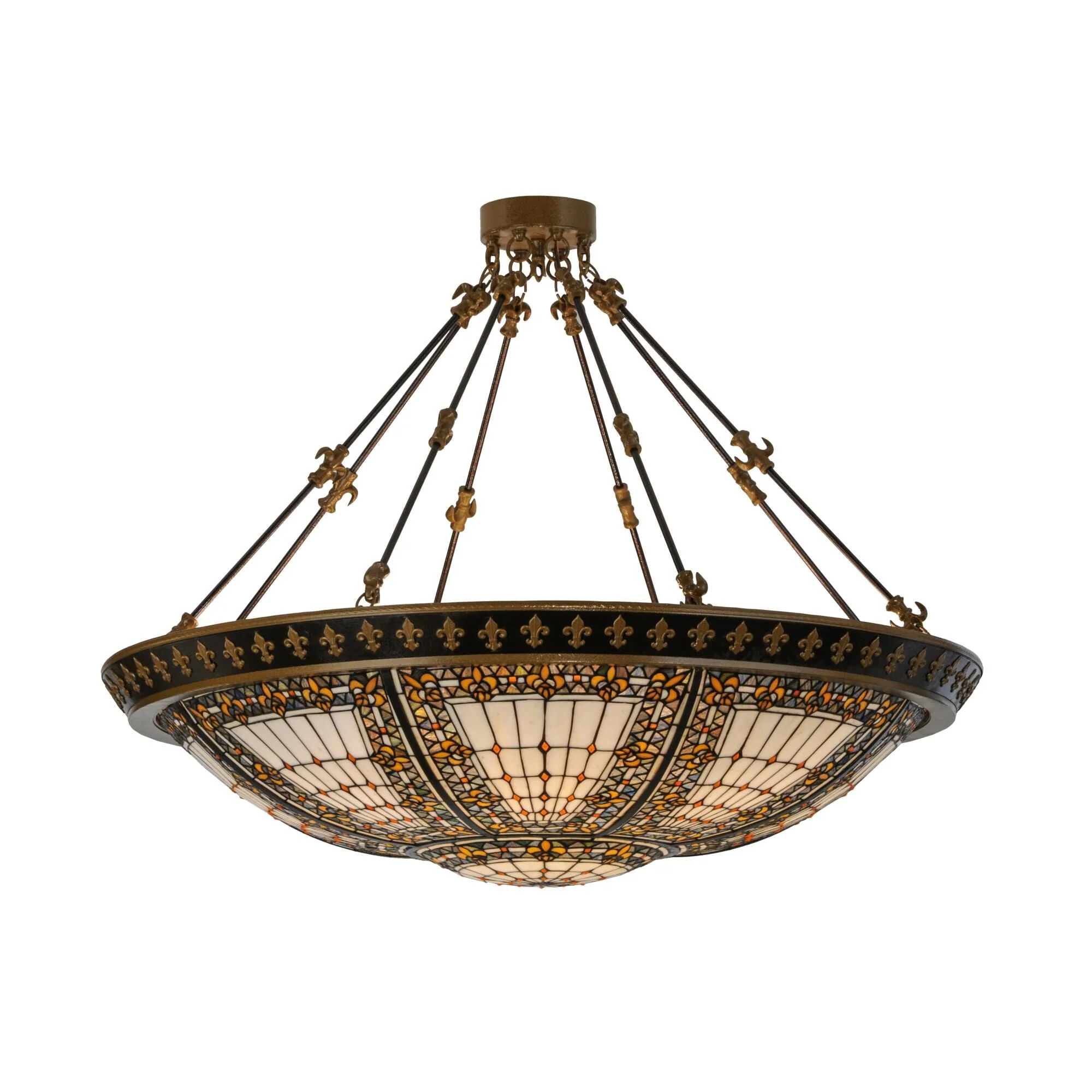 Meyda Lighting Fleur De Lis 44 Inch 8 Light Semi Flush Mount Cp120593 - Image 1