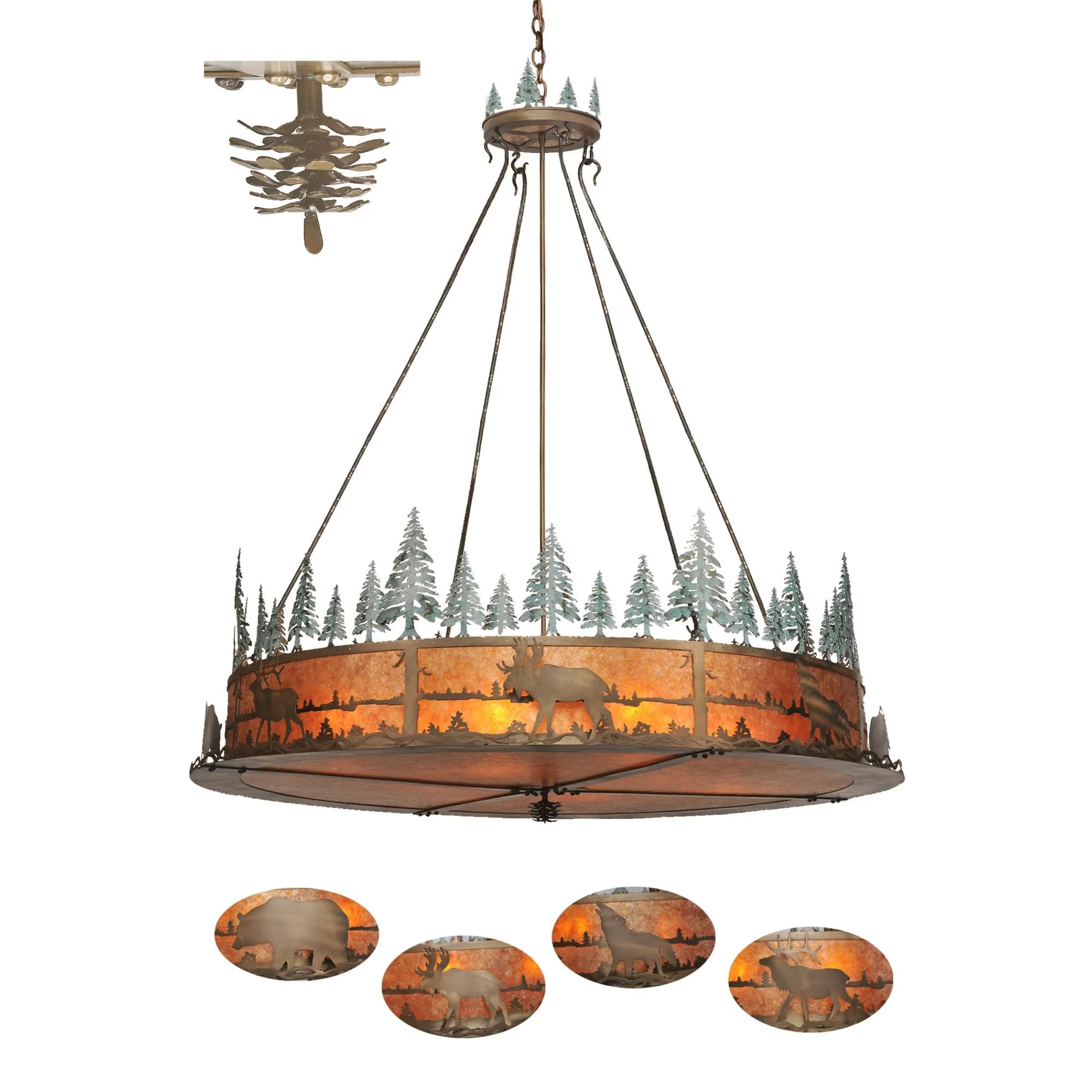 Meyda Lighting Wildlife At Pine Lake 72 Inch Large Pendant Cp120634 - Image 1