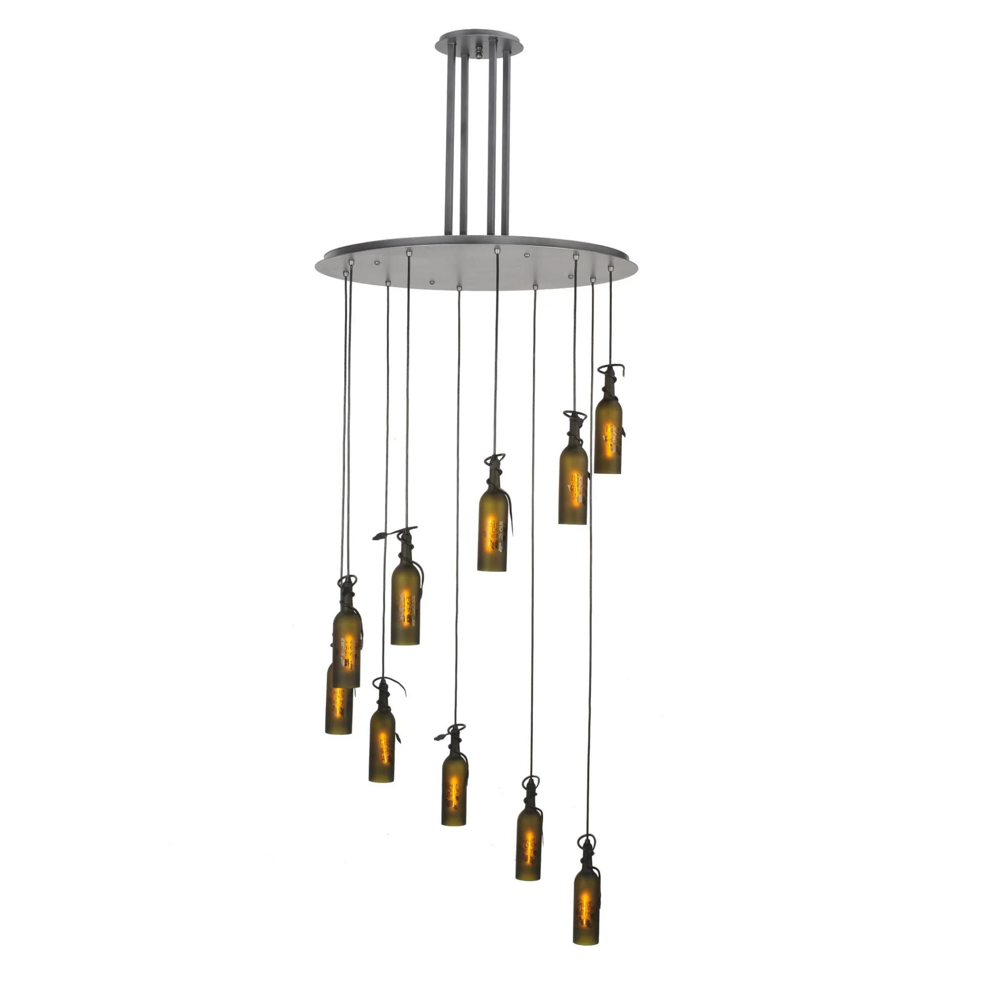 Meyda Lighting Tuscan Vineyard Etched 36 Inch 10 Light Semi Flush Mount Cp120667 - Image 1