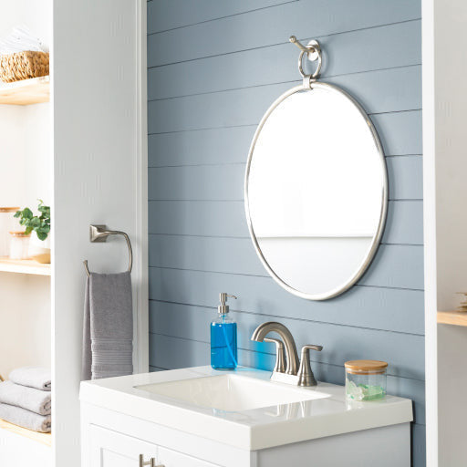 Surya Wall Decor & Mirrors Globes Modern Bathroom Wall Mirror Silver Finish GBS-001 Multiple Sizes Available - Image 1