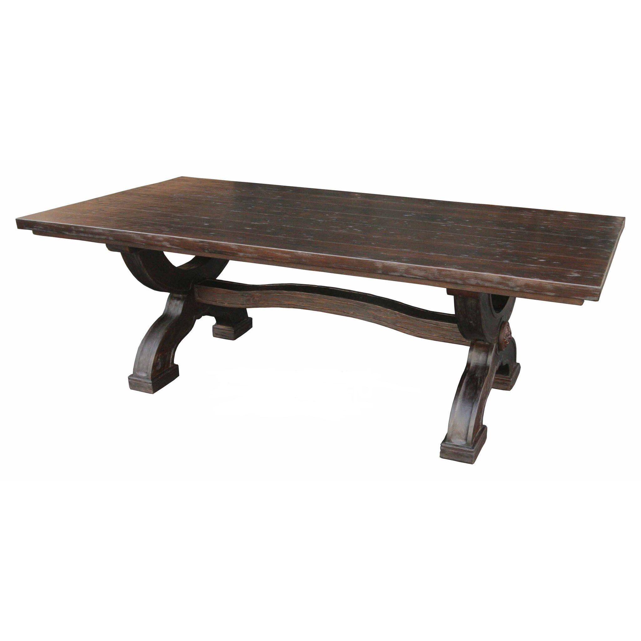 Casa Bonita Peruvian Hand-Painted Carved Wood Mission Dining Table 7 Foot - Image 1