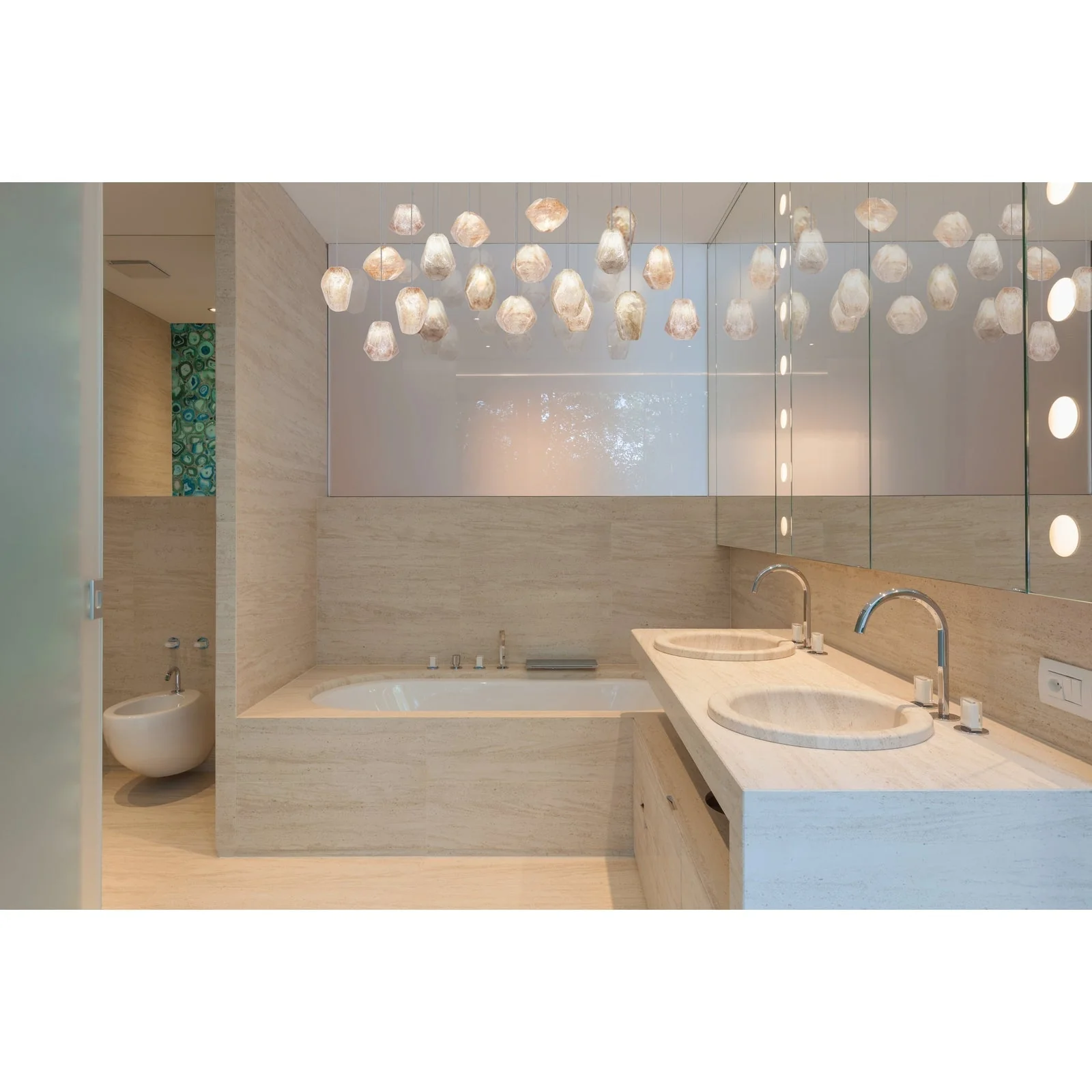 Fine Art Natural Inspirations 48" Clear Quartz Rectangular Pendant - Image 2