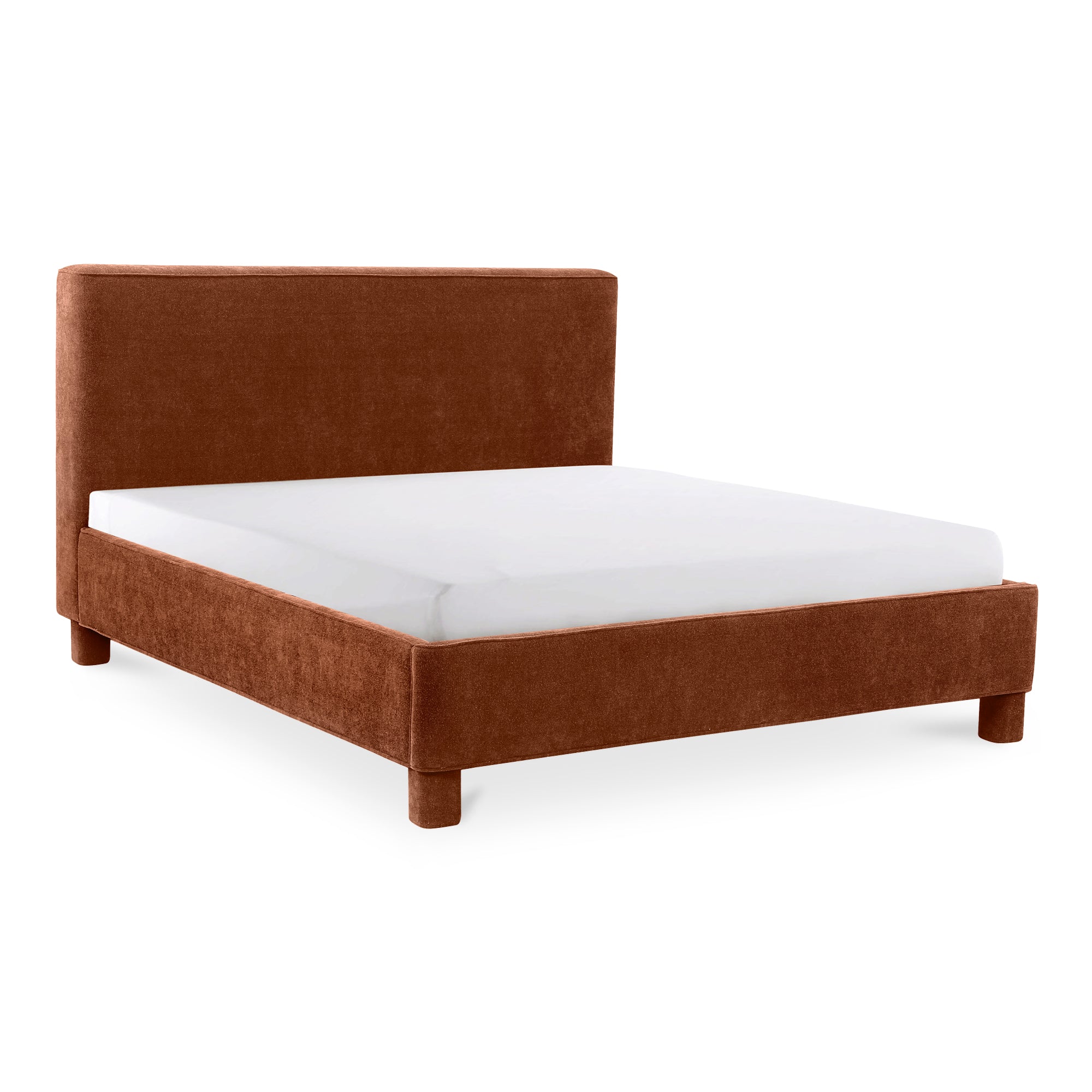 Moe’s Home Collection Ichigo Deep Orange Upholstered Queen Size Bed