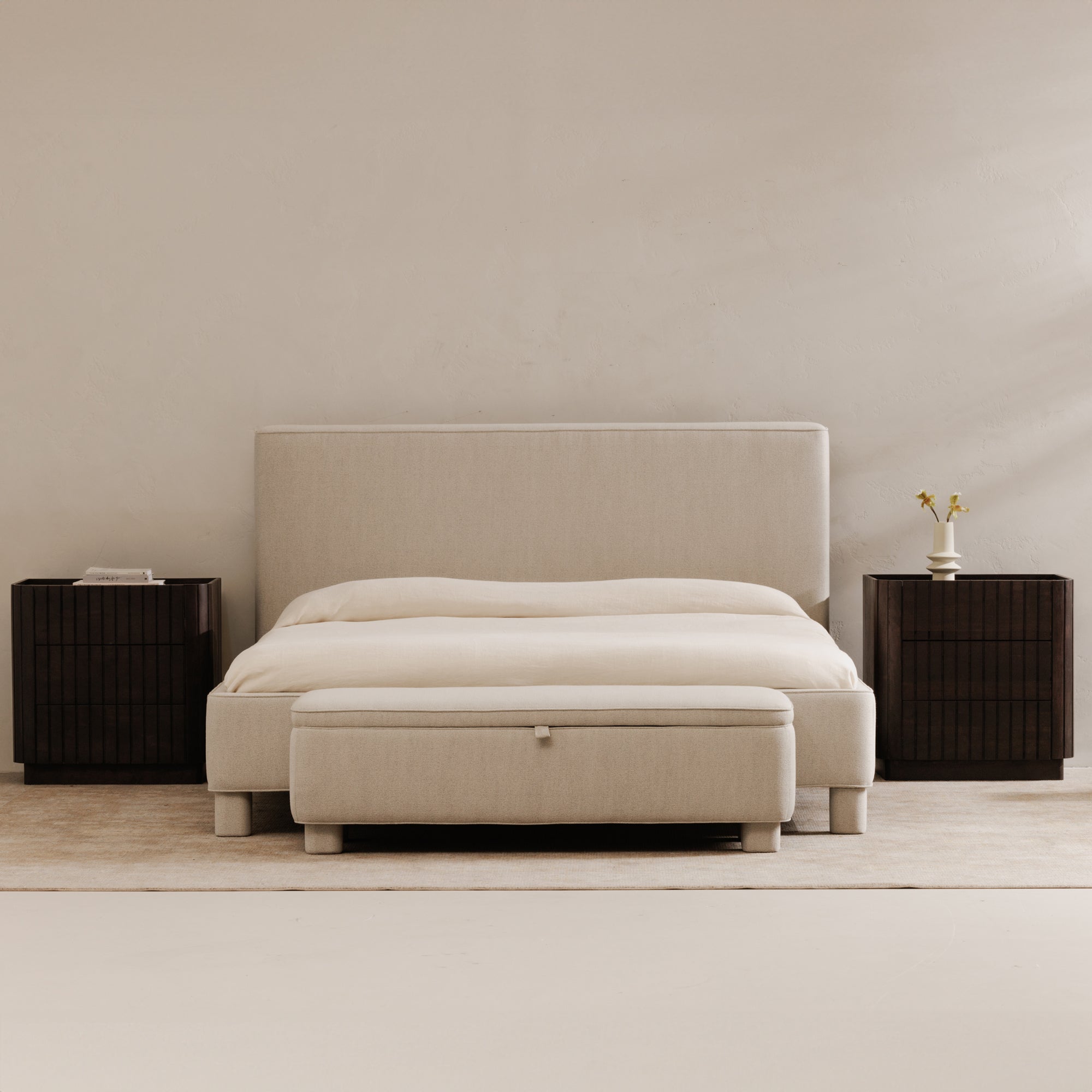 Moe's Home Collection Ichigo Dark Grey Upholstered Queen Size Bed - Image 1