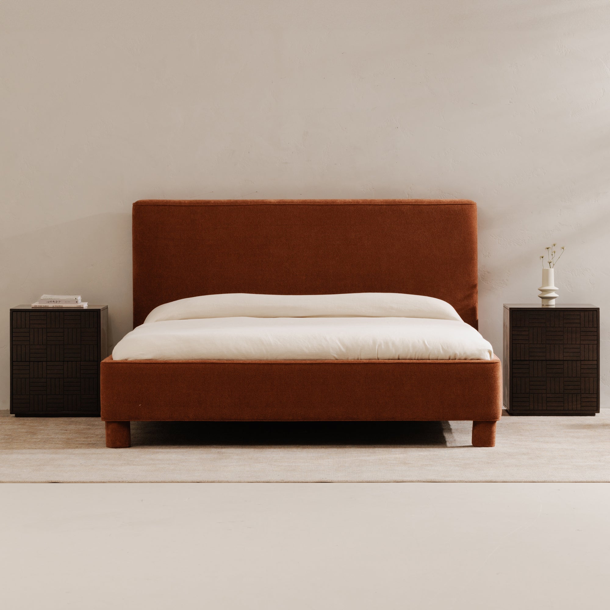 Moe’s Home Collection Ichigo Deep Orange Upholstered King Size Bed