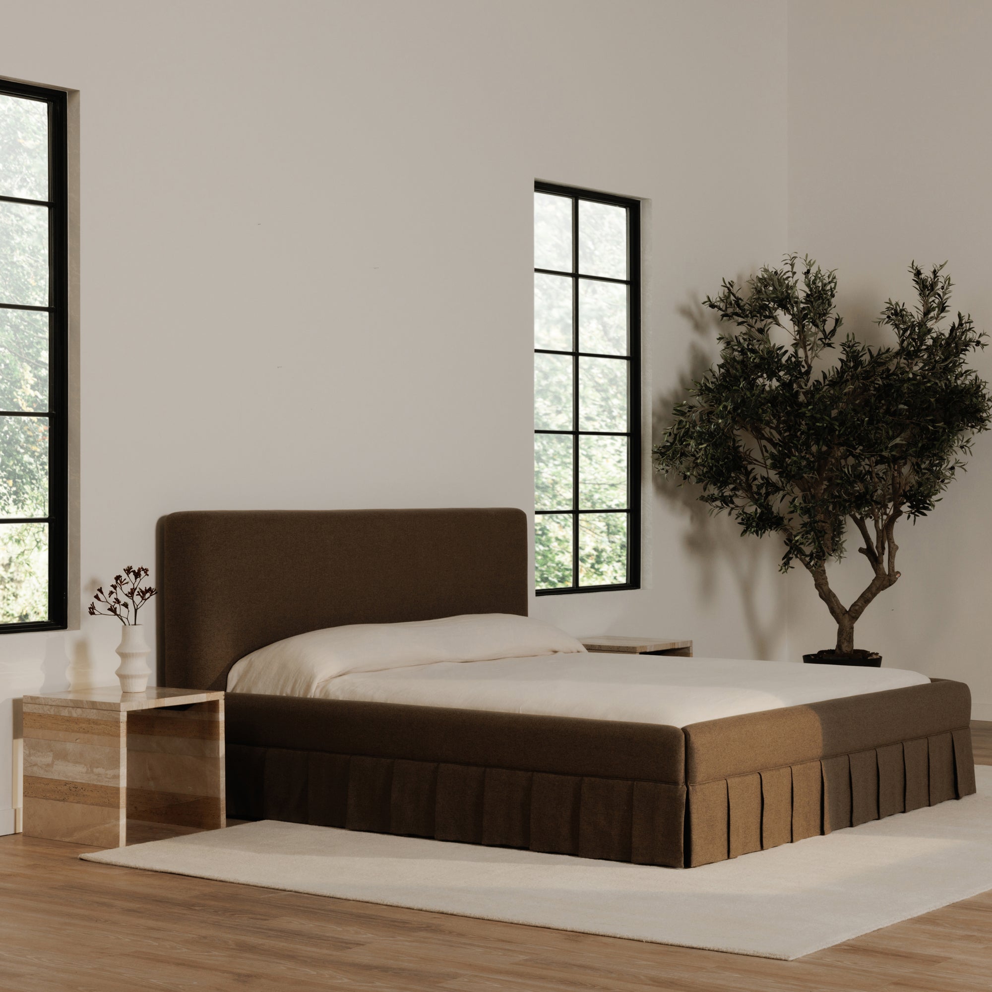 Moe's Home Collection Maren Brown Upholstered King Size Bed - Image 2