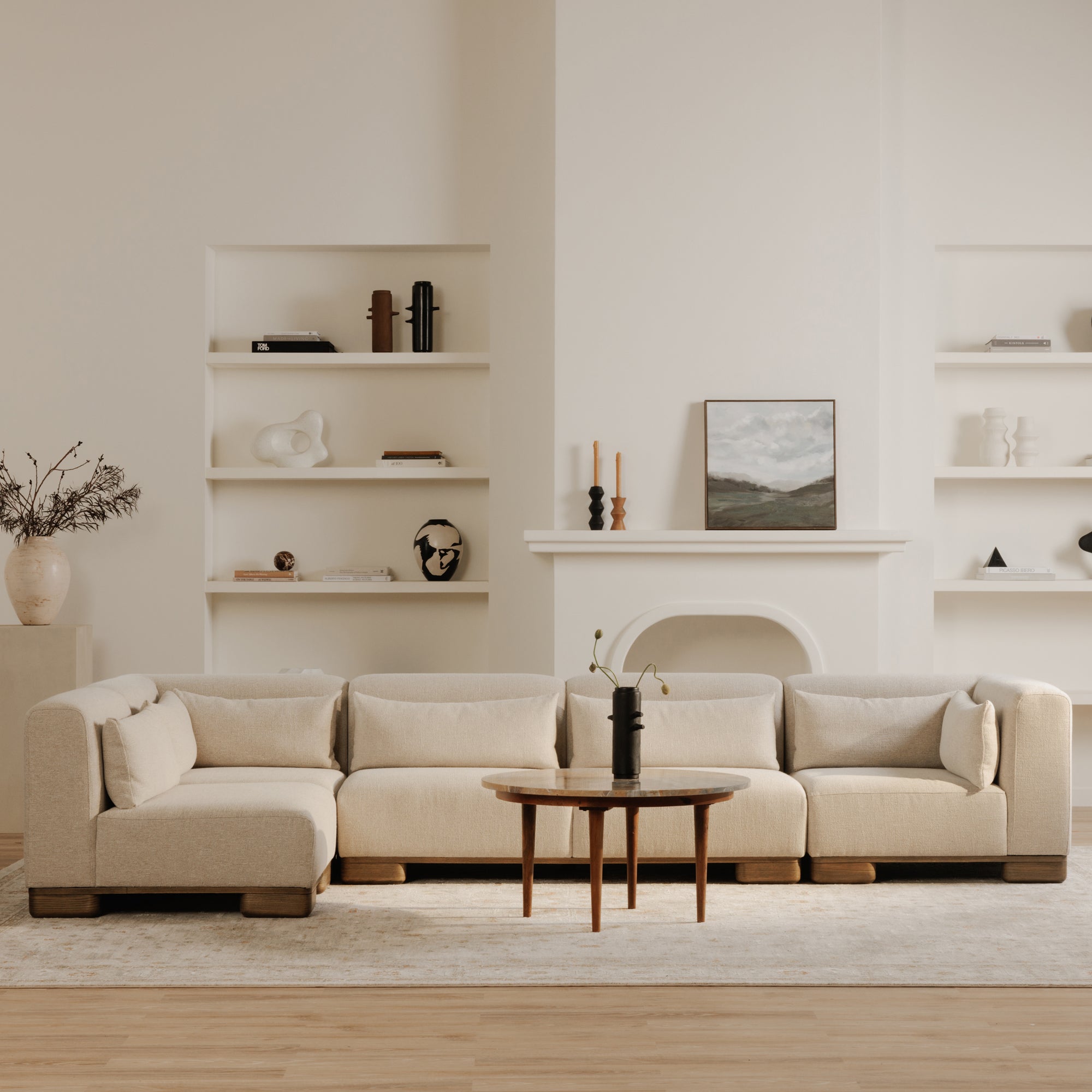 Moe's Home Collection June Oatmeal Modular Sofa - Image 1