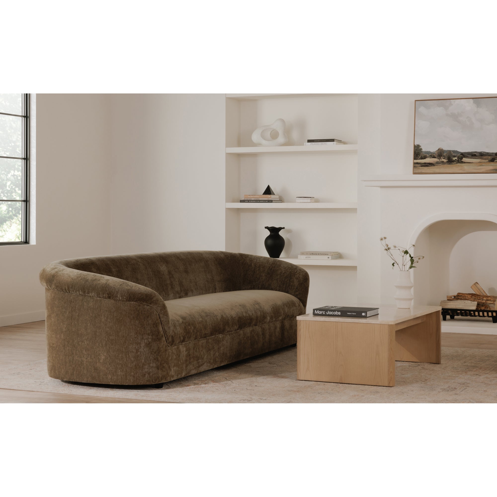 Moe's Home Collection Thora Dark Green Sofa - Image 1