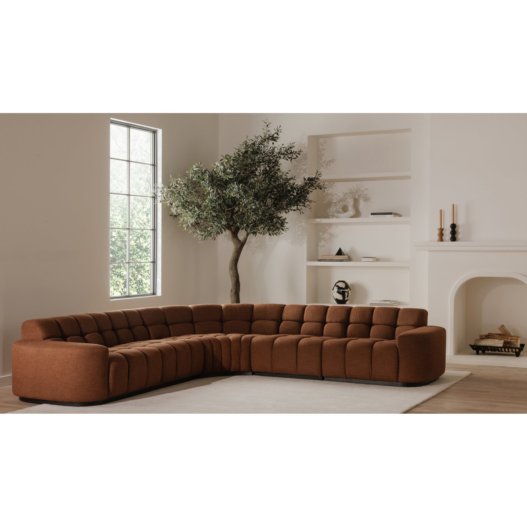 Moe’s Home Collection Roman Rust L-Shaped Sectional