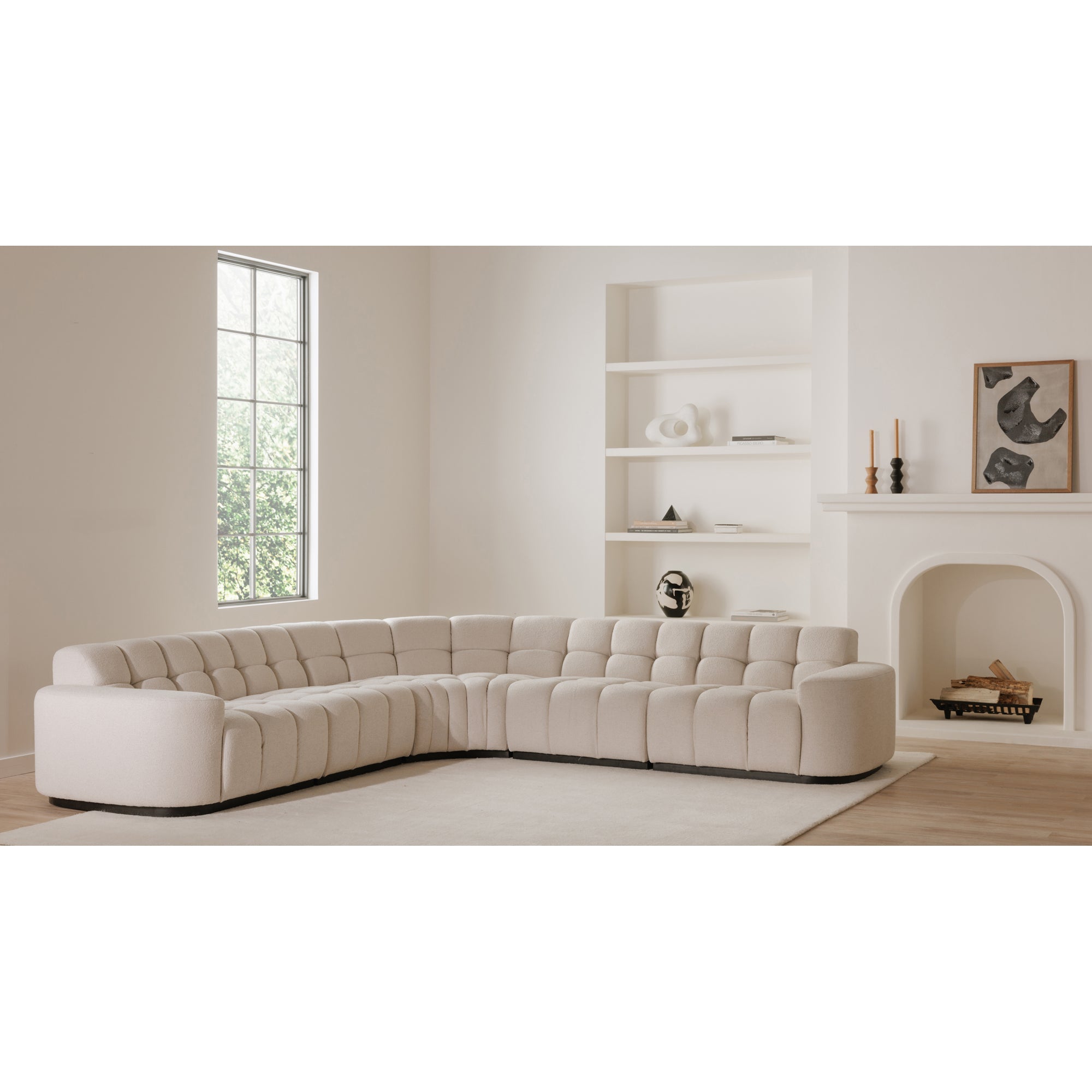 Moe’s Home Collection Roman Oat L-Shaped Sectional