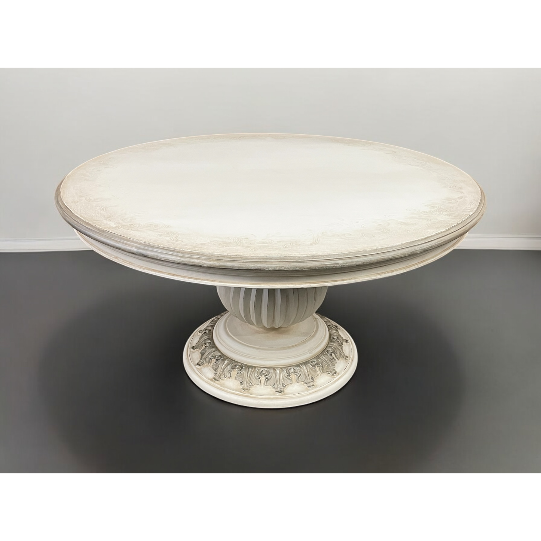 Casa Bonita Peruvian Hand-Painted and Carved Wood 60” Round Orleans Dining Table - Image 1