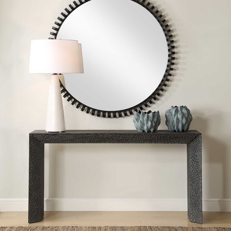 Uttermost Thoreau  Ebony Textured Elm Organic Console Table - Image 1