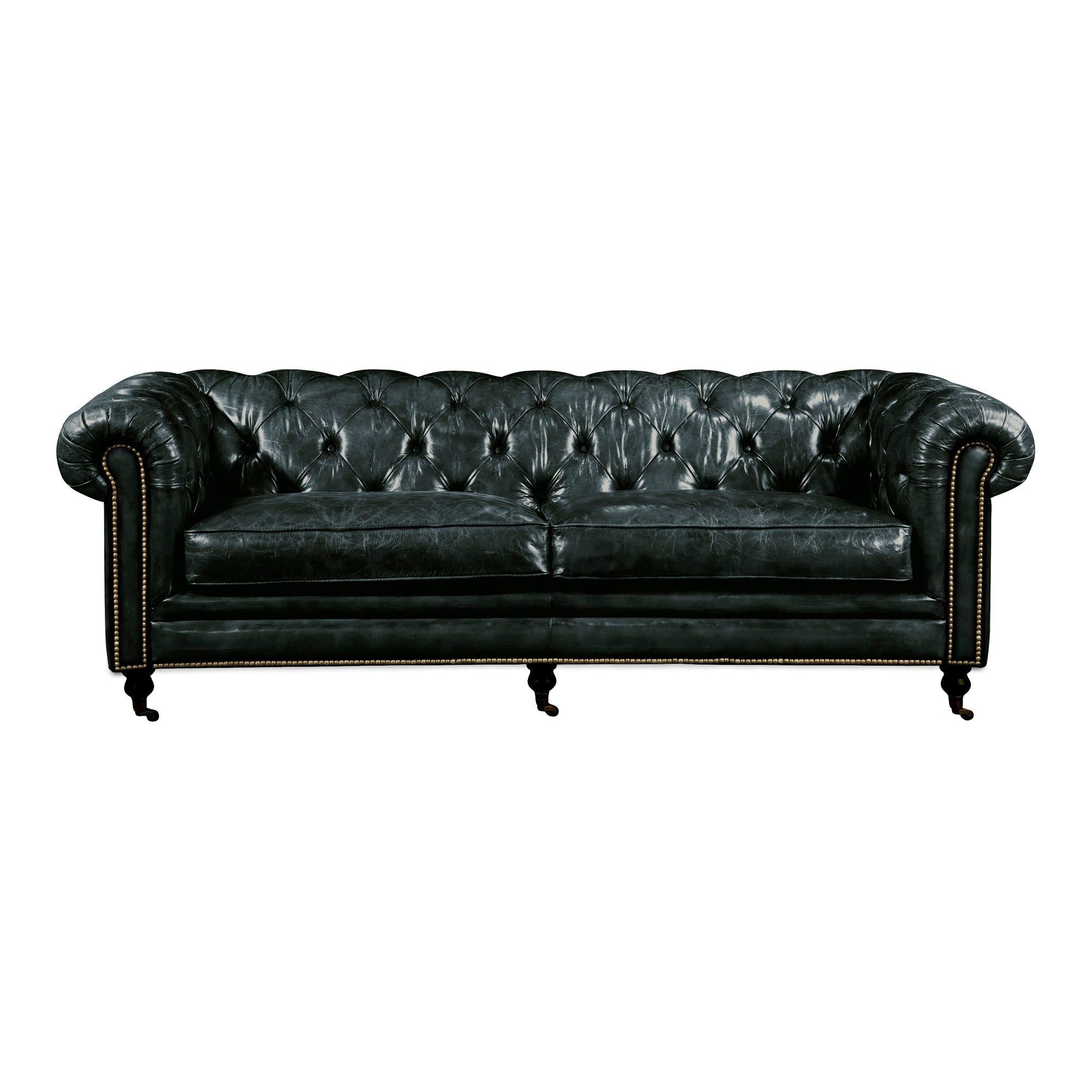 Moe’s Home Collection Birmingham Tufted Black Leather Sofa