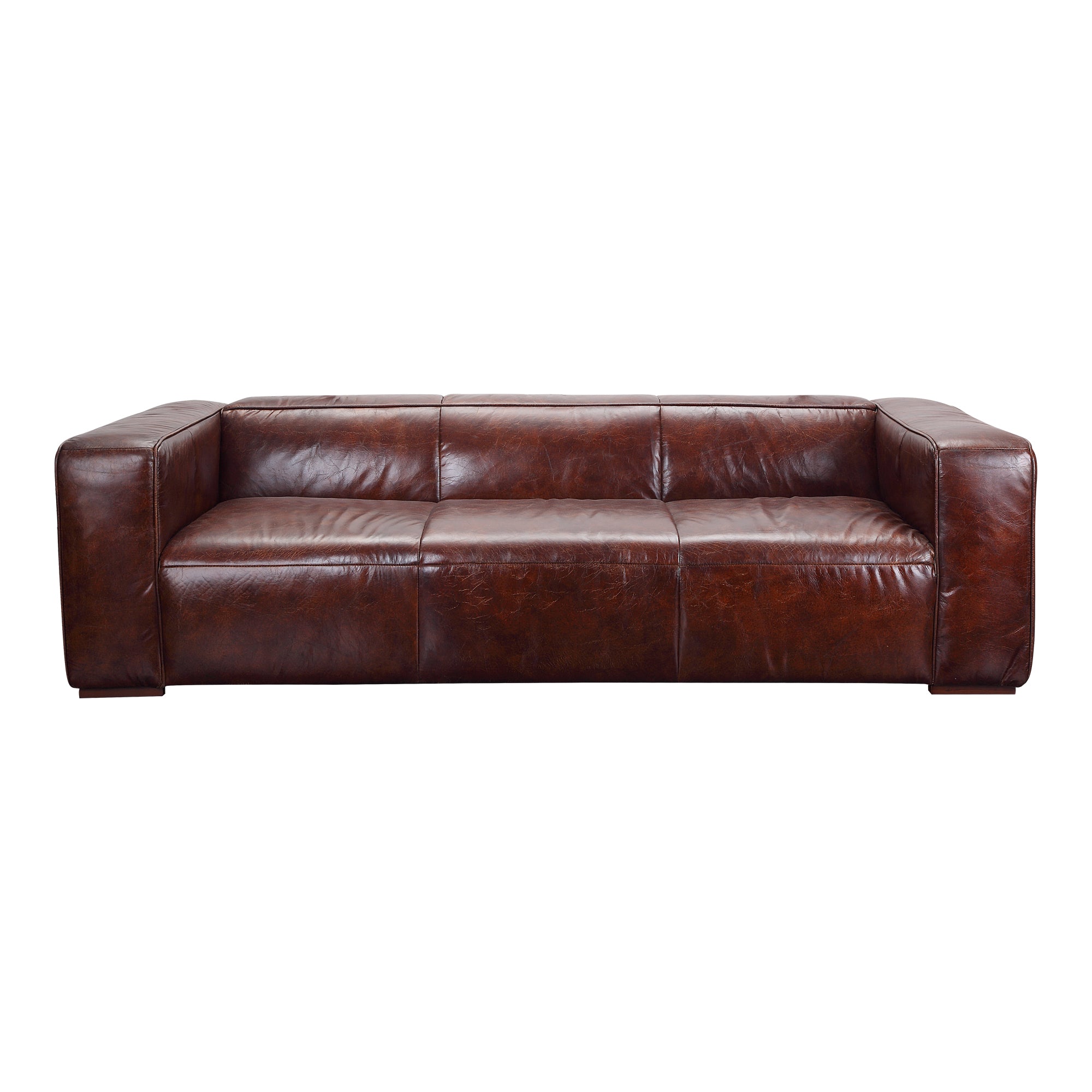 Moe’s Home Collection Bolton Dark Brown Leather Sofa
