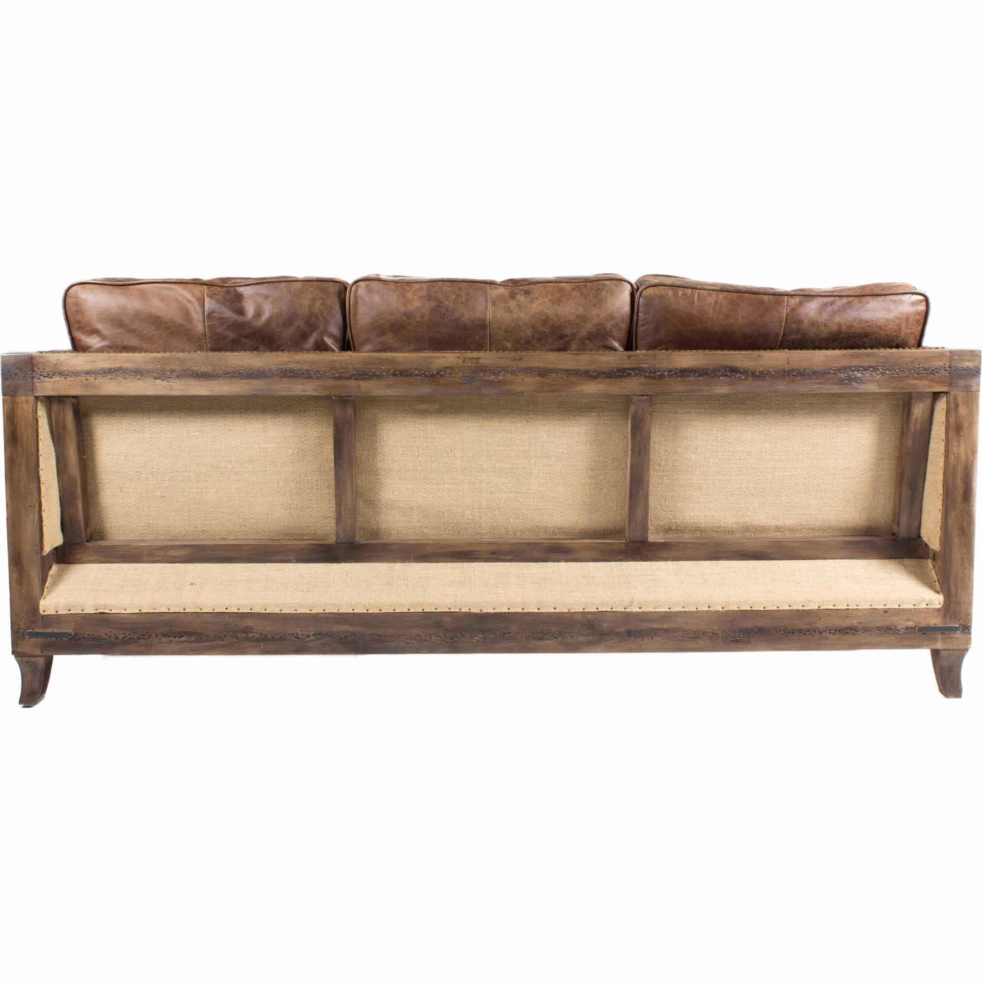 Moe's Home Collection Darlington Rustic Brown Leather Sofa - Image 3
