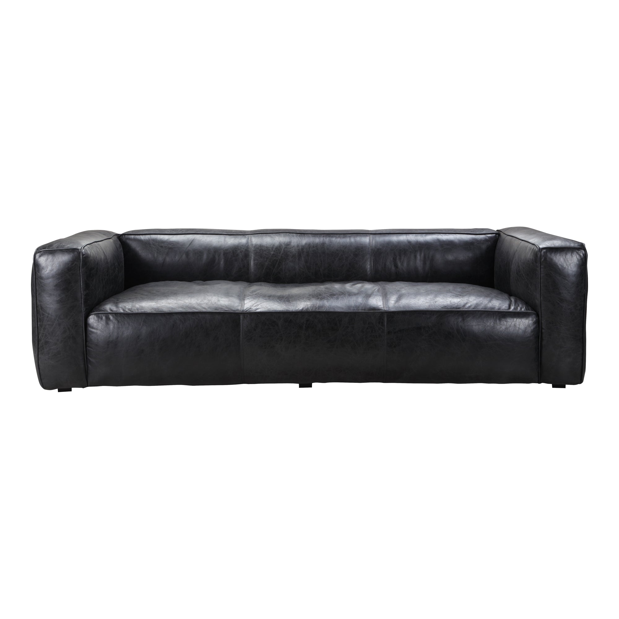 Moe’s Home Collection Kirby Black Leather Sofa