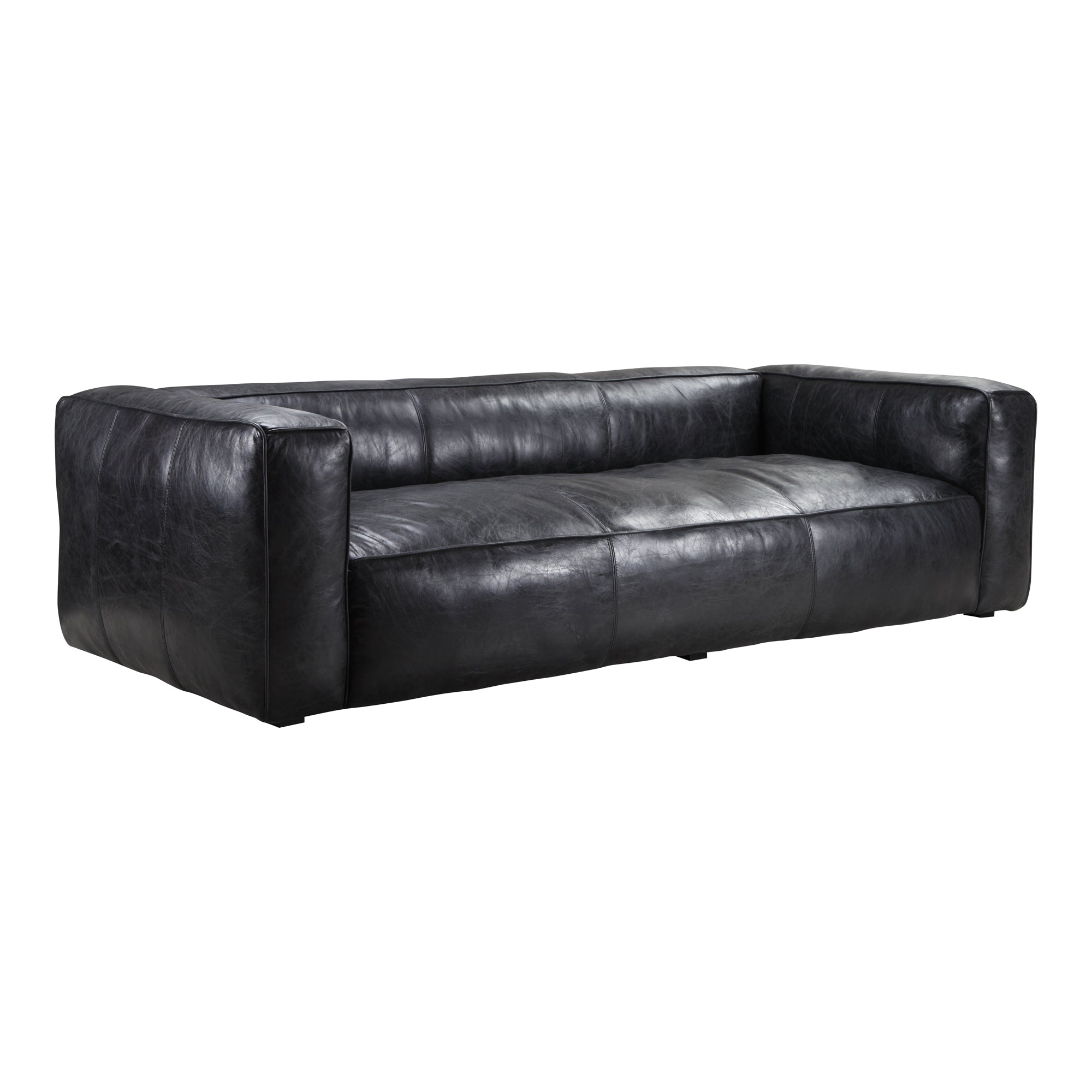 Moe's Home Collection Kirby Black Leather Sofa - Image 2