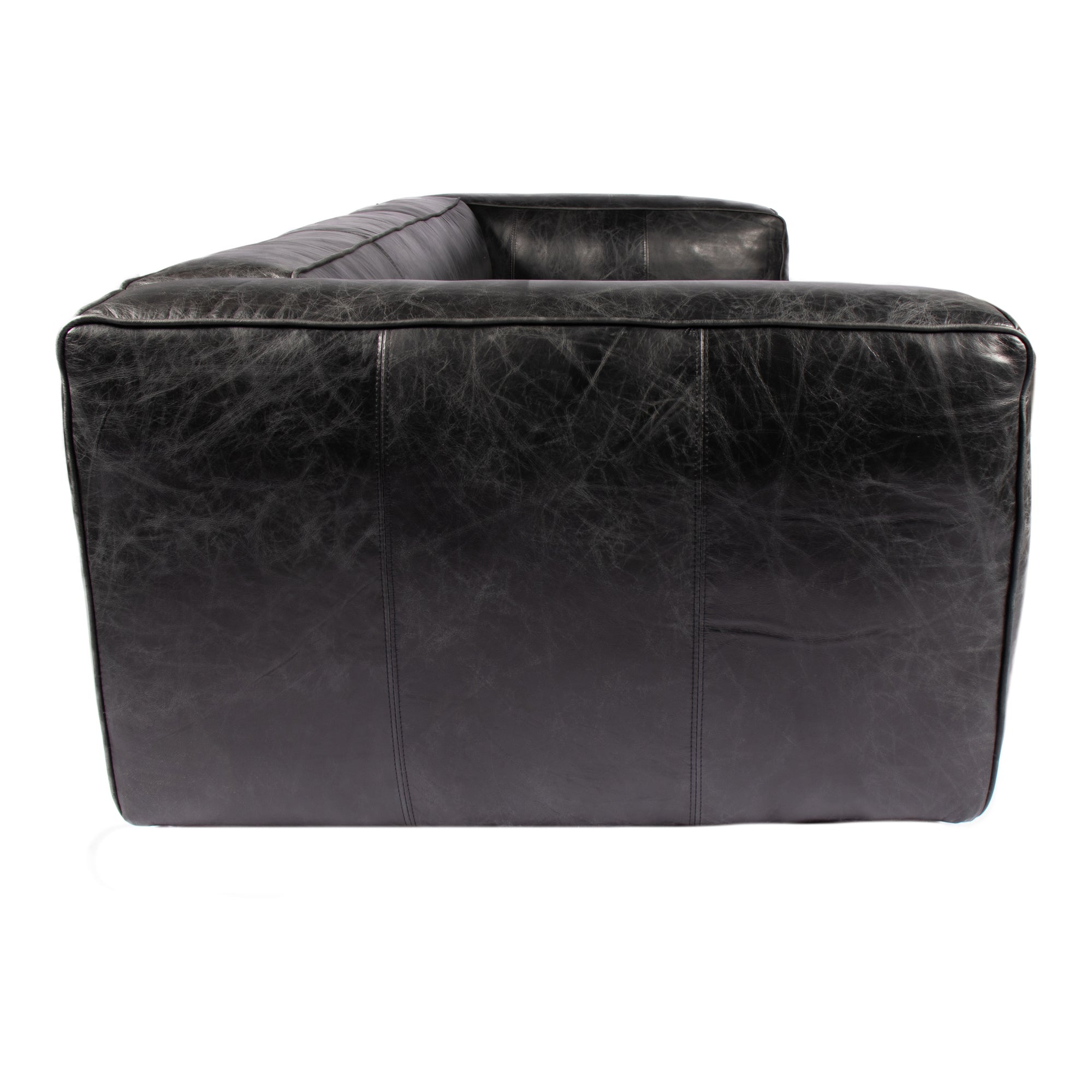 Moe's Home Collection Kirby Black Leather Sofa - Image 3