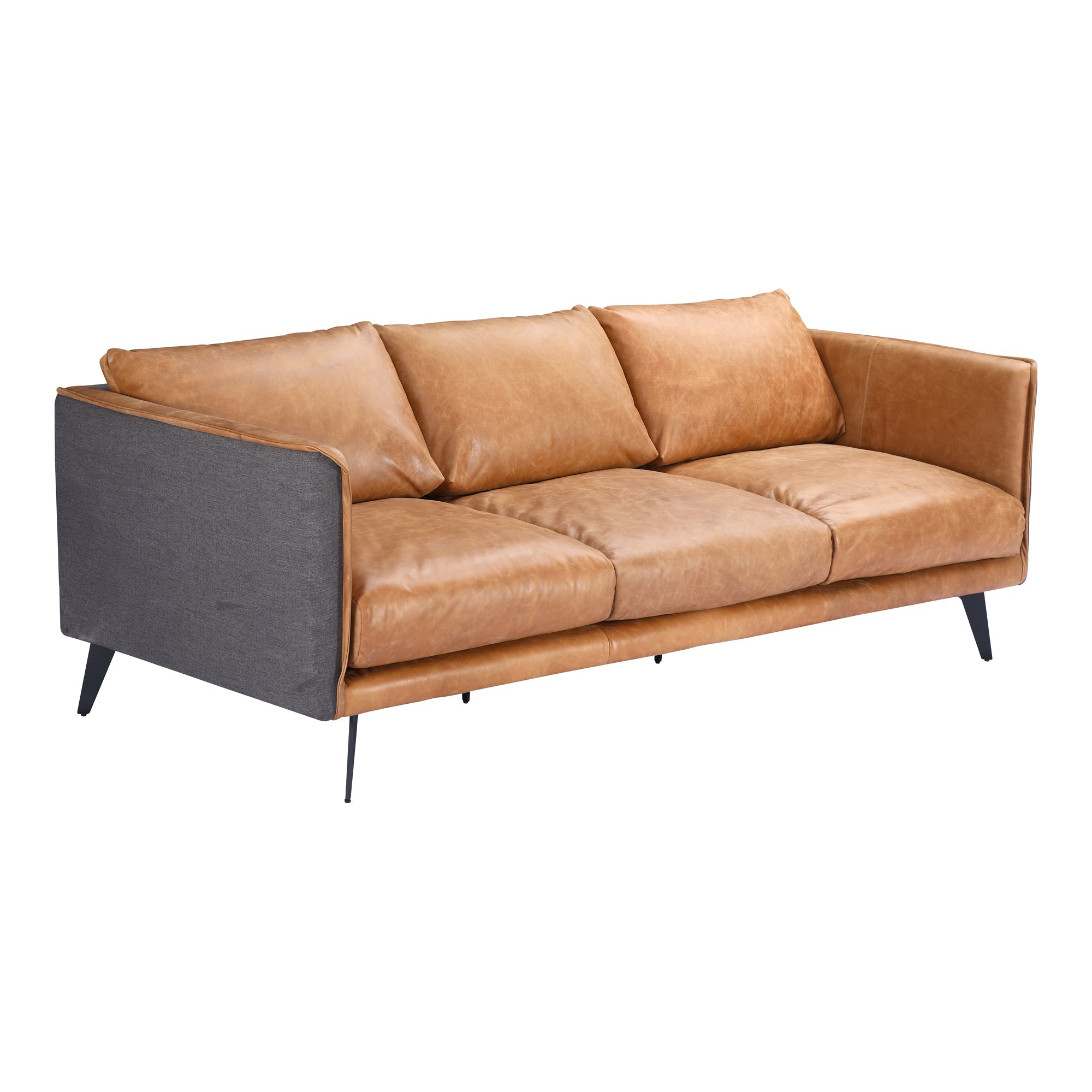 Moe's Home Collection Messina Cognac Leather Sofa - Image 2
