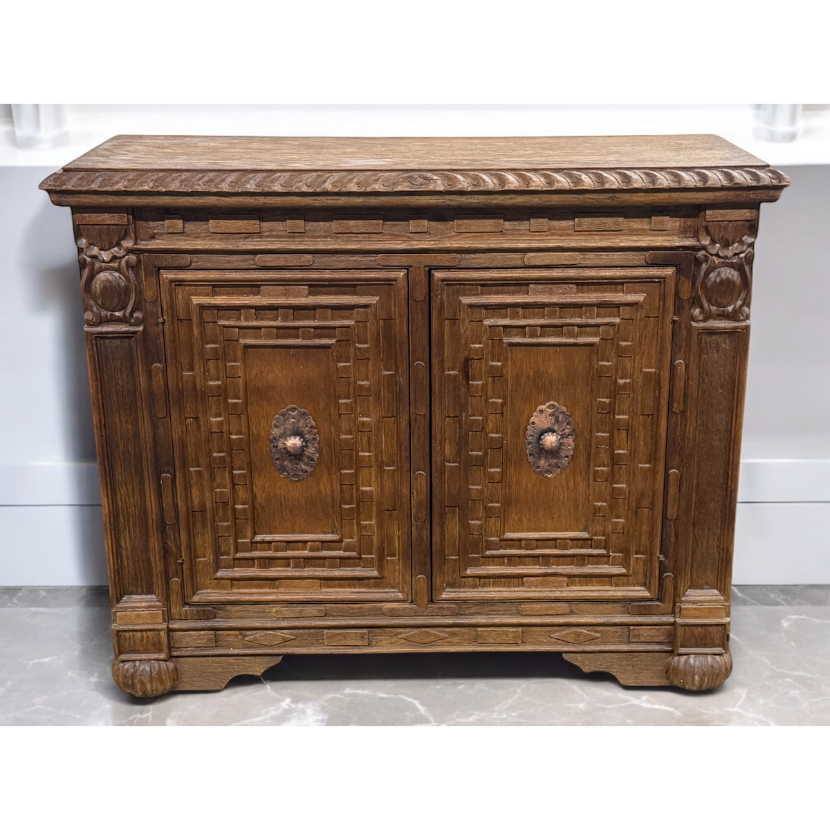 Casa Bonita Peruvian Hand-Painted Carved Wood Prado Chest - Image 1