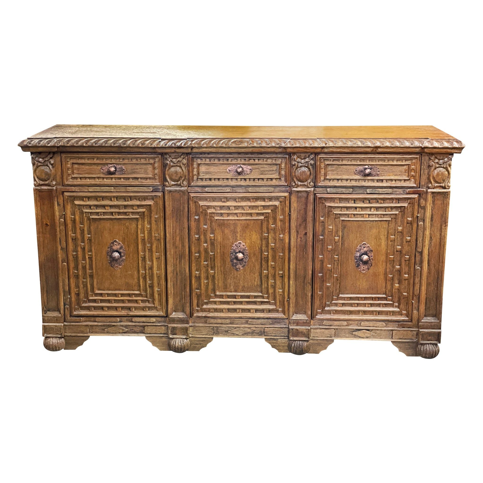 Casa Bonita Peruvian Hand-Painted Carved Wood Prado Buffet - Image 1