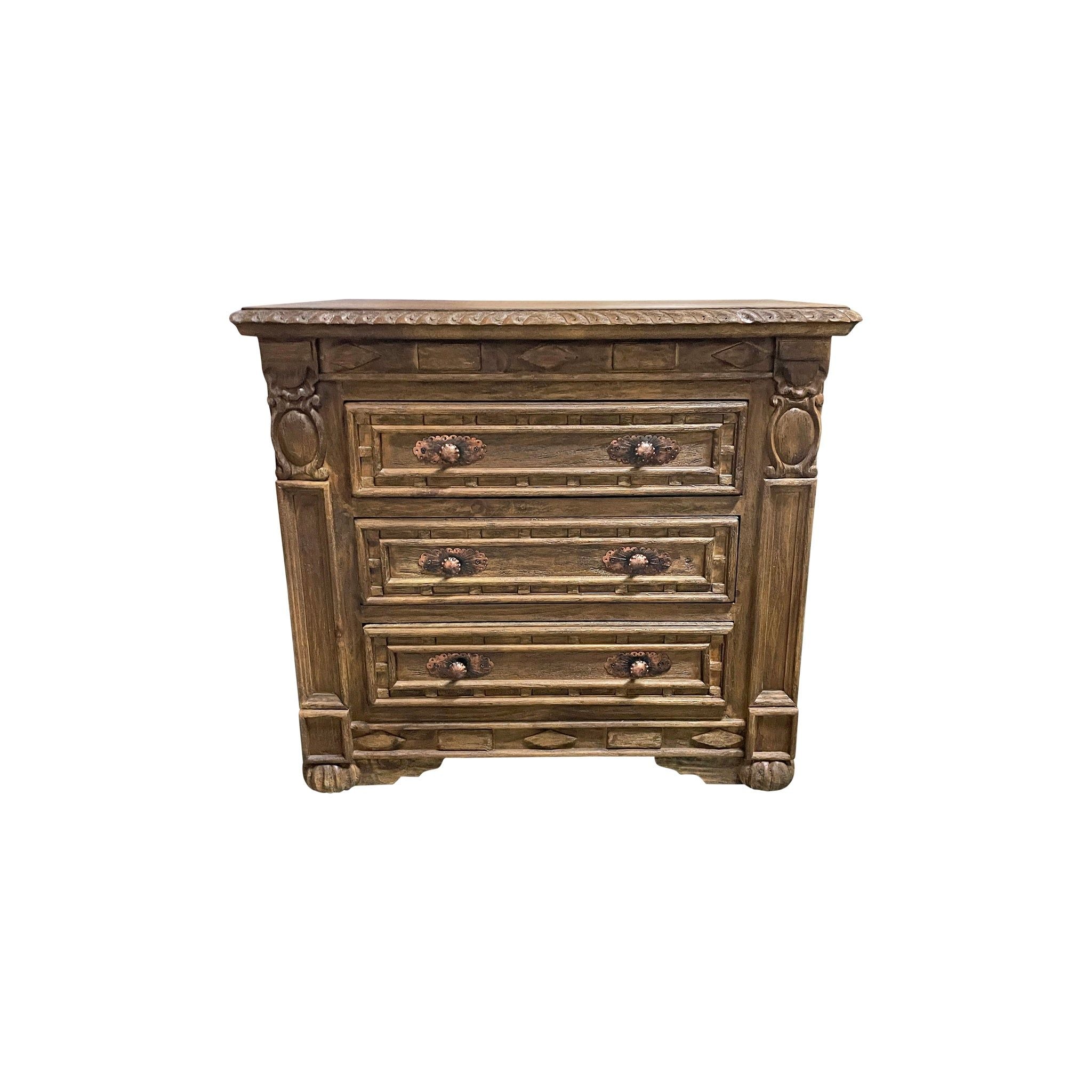 Casa Bonita Peruvian Hand-Painted Carved Wood Prado Nightstand - Image 2