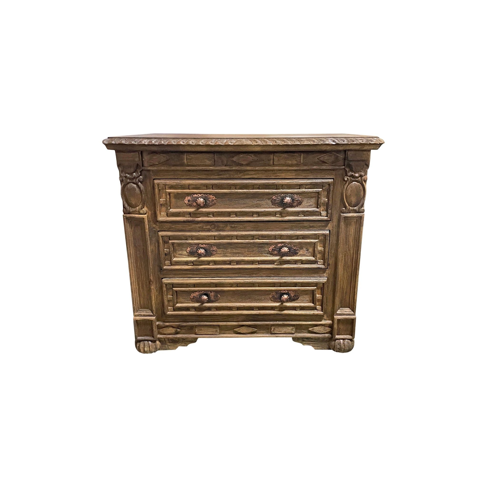 Casa Bonita Peruvian Hand-Painted Carved Wood Prado Nightstand - Image 1