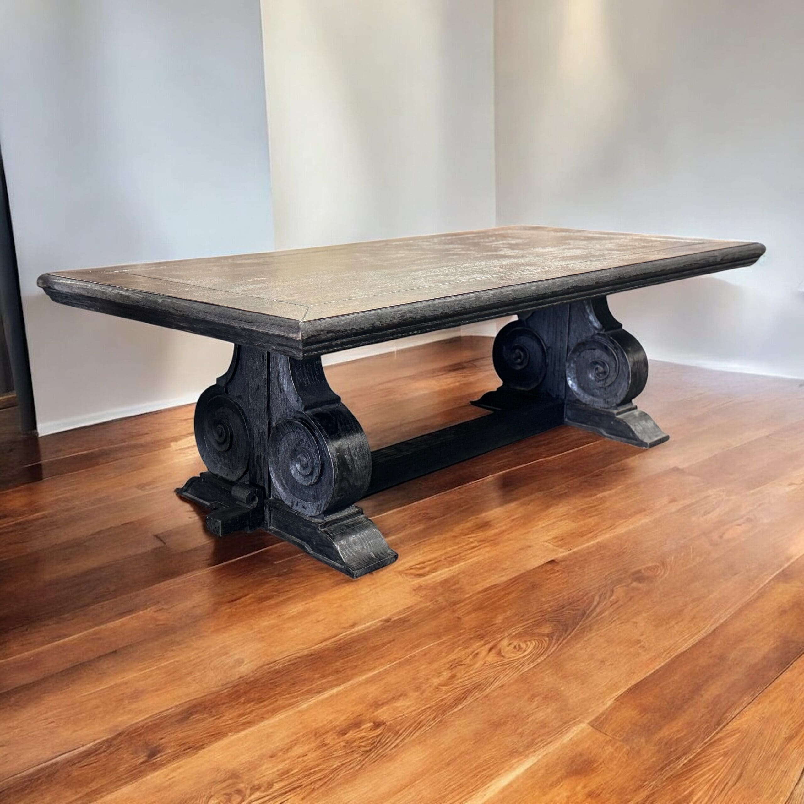 Casa Bonita Peruvian Hand-Painted Carved Wood Olympus 8 Foot Dining Table - Image 1