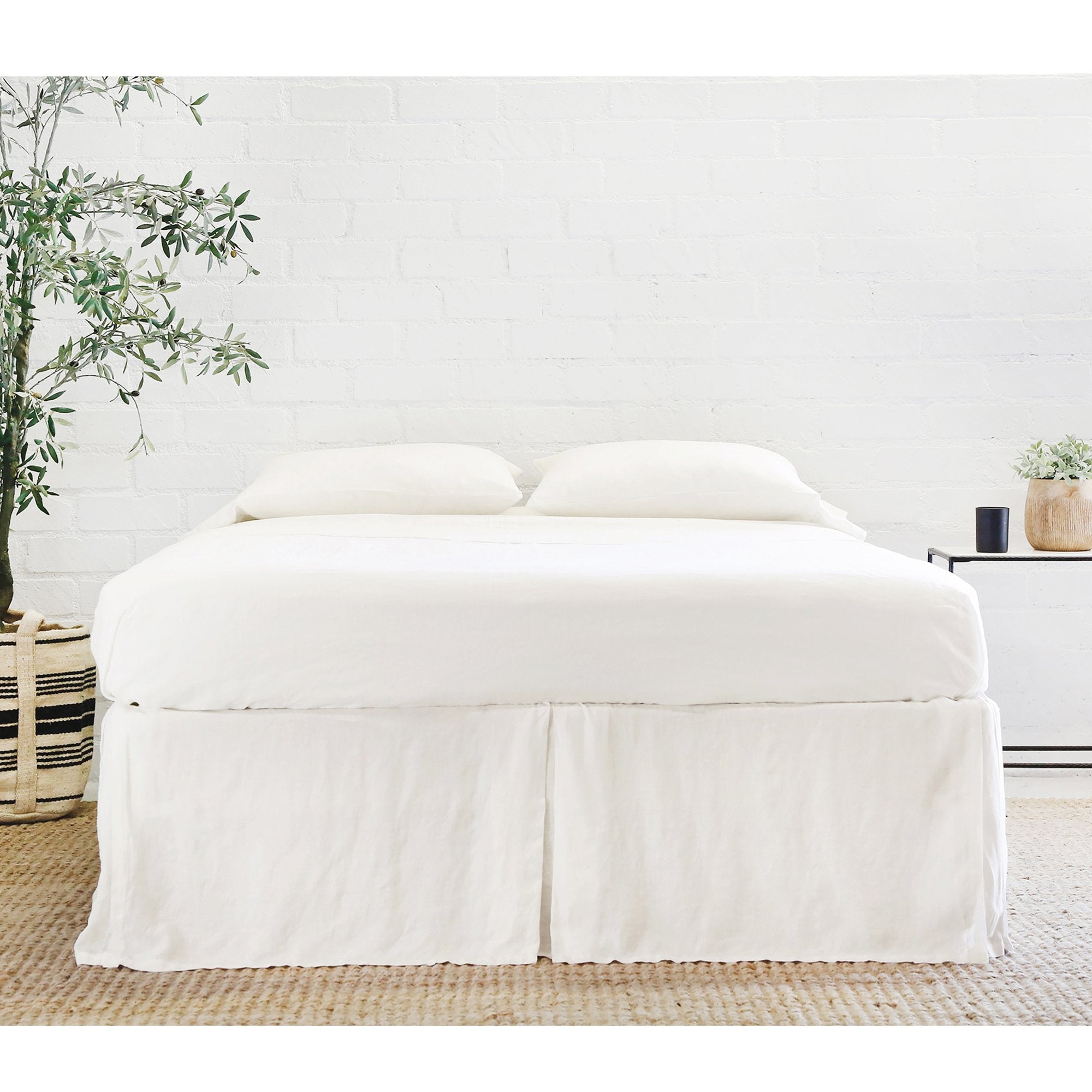 Pom Pom at Home Pleated Cream Linen Bedskirt ~ Available in Twin, Queen and King Sizes