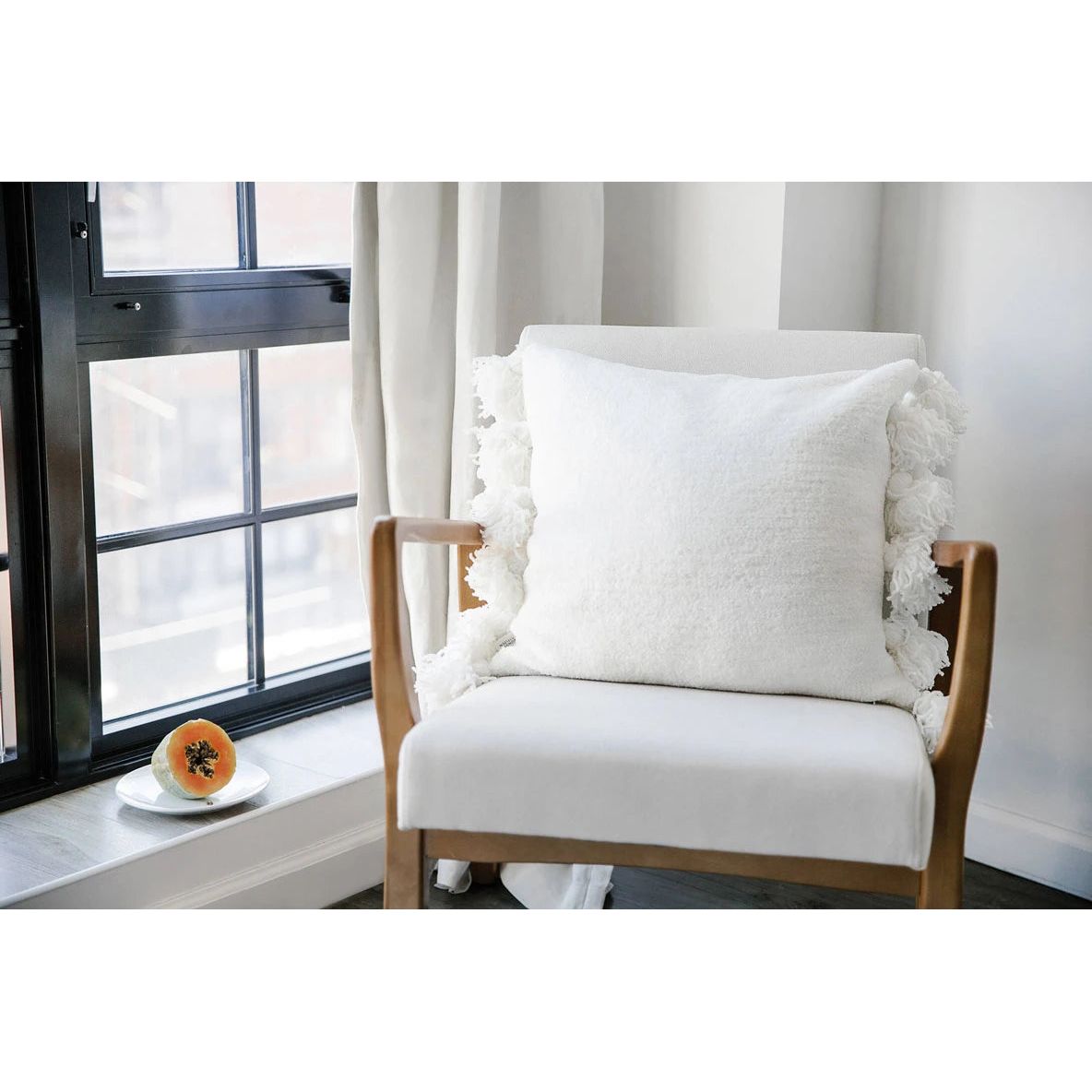 Sunday Citizen Pom Pom Throw Pillow in Off White ~ 20 x 20 - Image 3