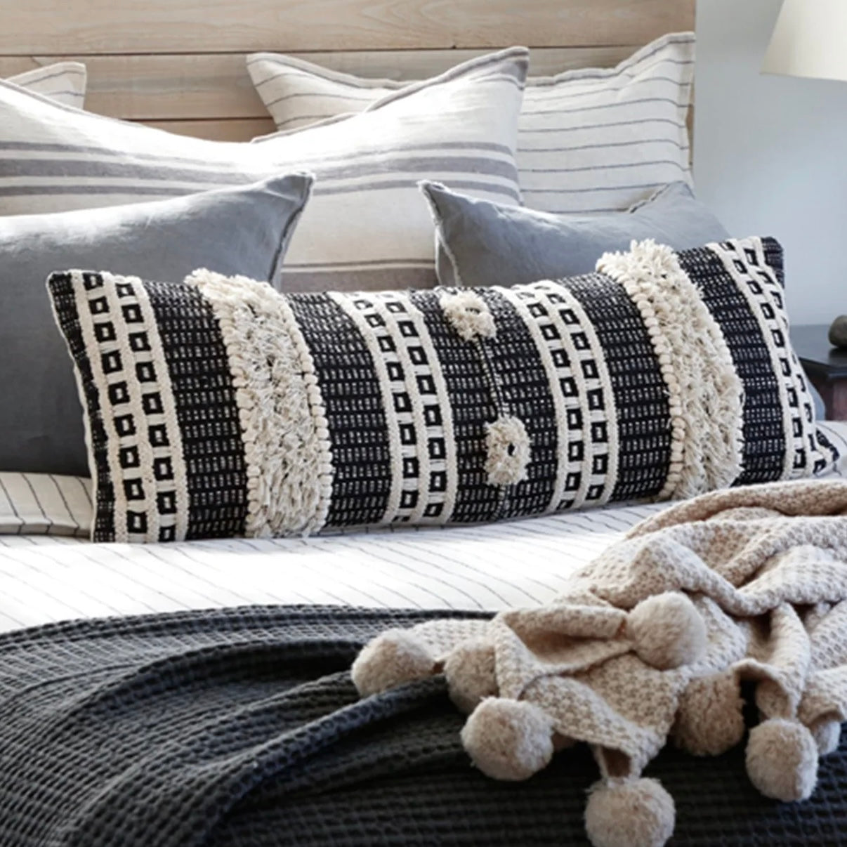 Pom Pom at Home Sawyer Hand Woven Pillow with Insert  ~ 14 x 40 - Image 1