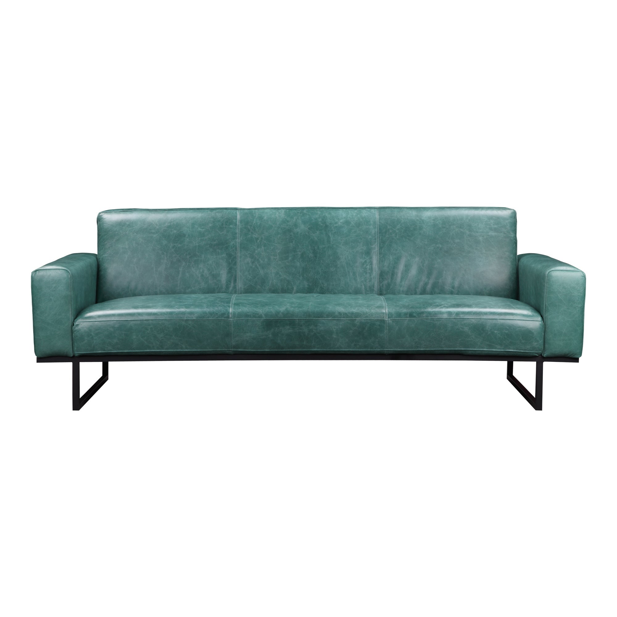 Moe's Home Collection Brock Green Leather Sofa - Image 2