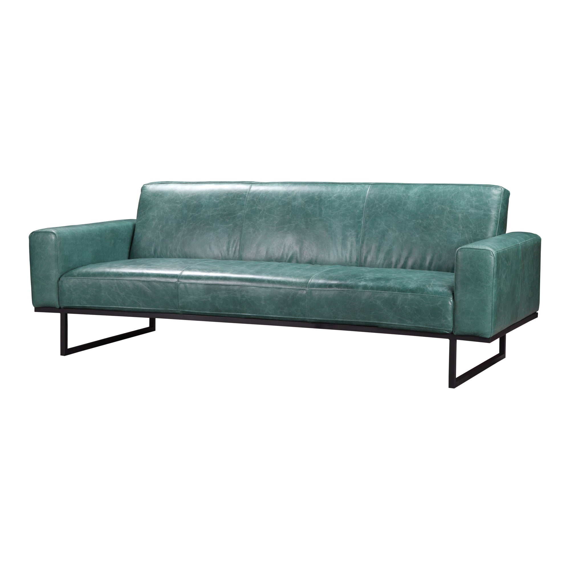 Moe’s Home Collection Brock Green Leather Sofa
