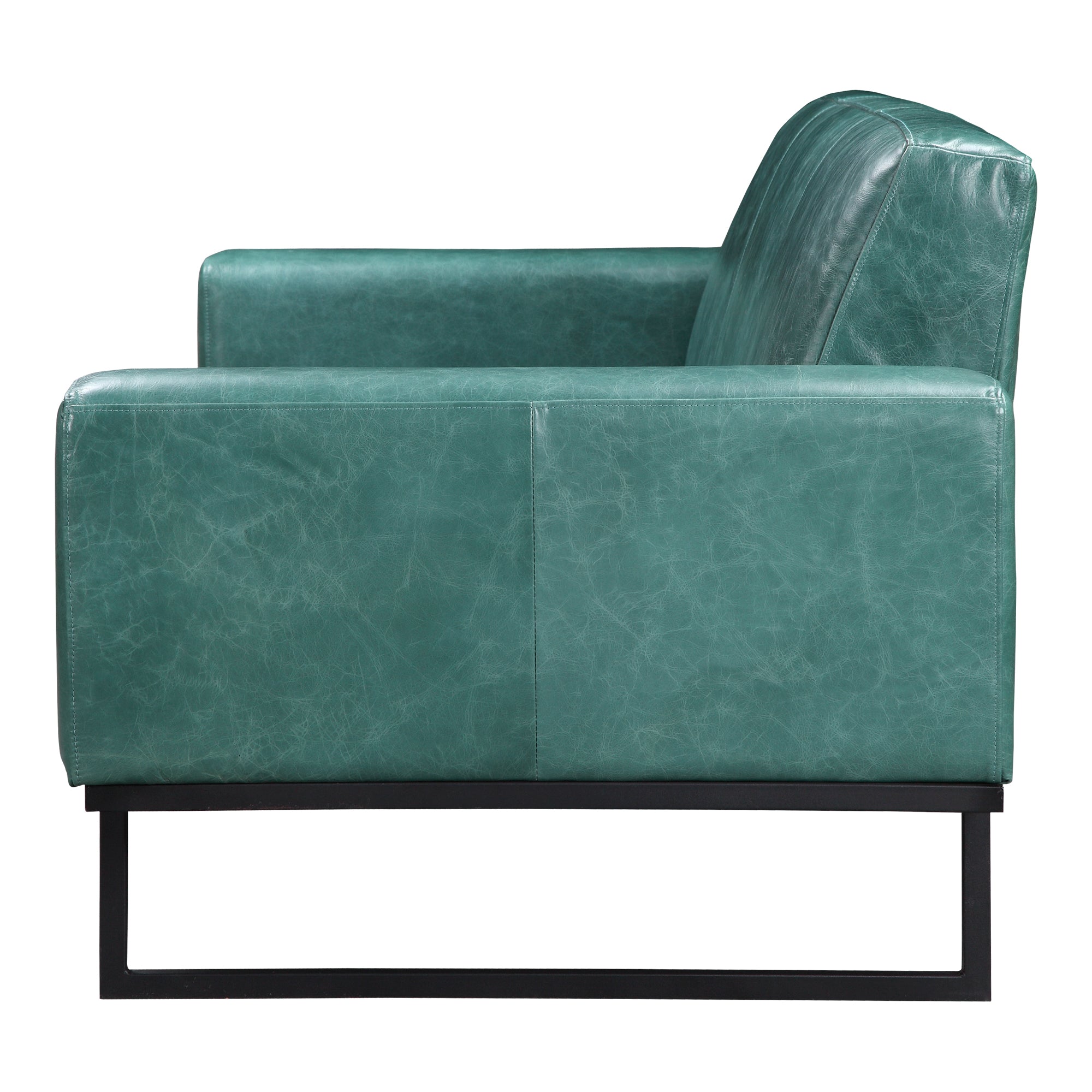 Moe's Home Collection Brock Green Leather Sofa - Image 3