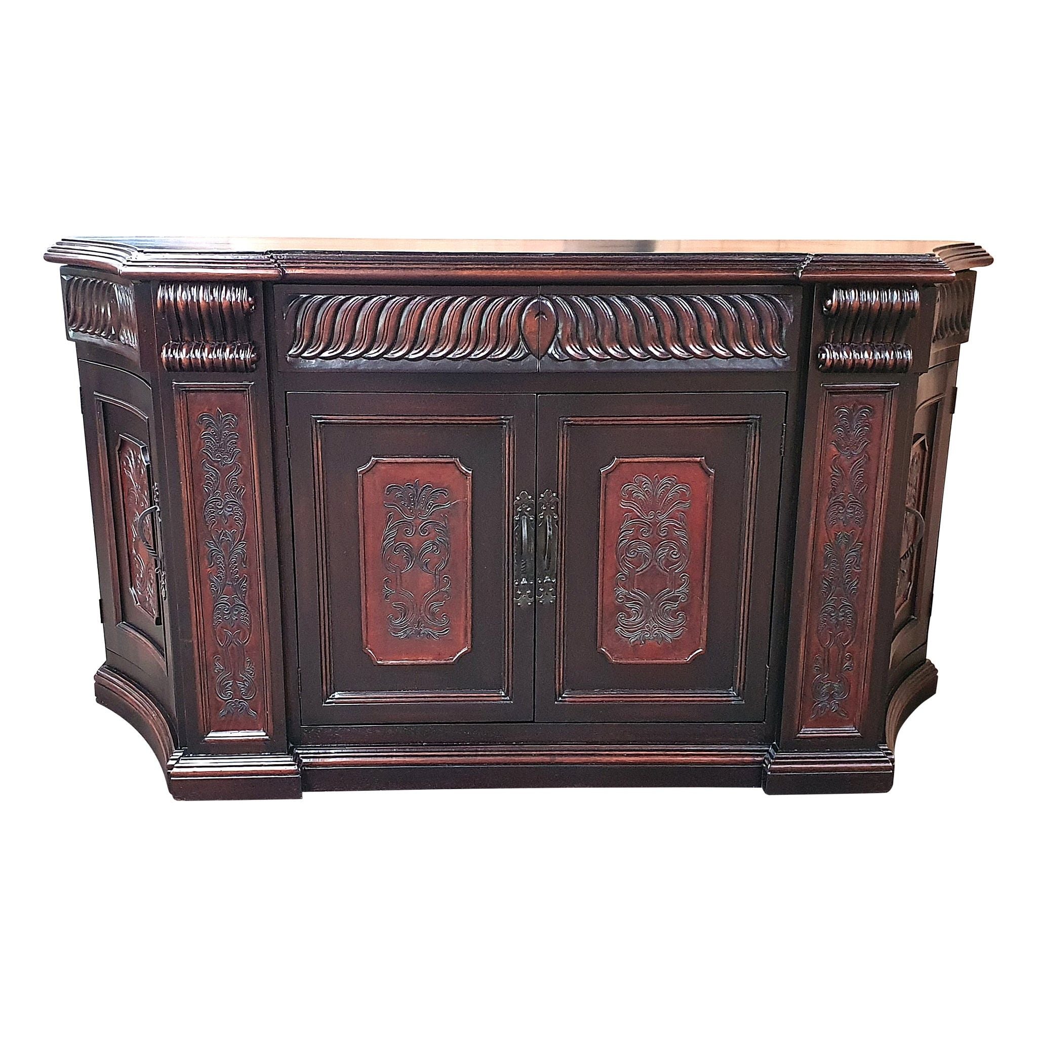 Casa Bonita Modern Rustic Rancho Buffet with Leather Inserts - Image 1
