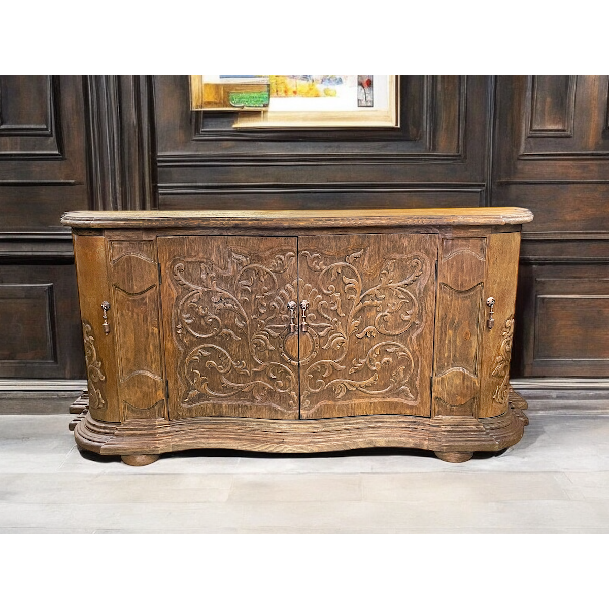 Casa Bonita Peruvian Hand-Painted Carved Wood Rio Buffet - Image 1