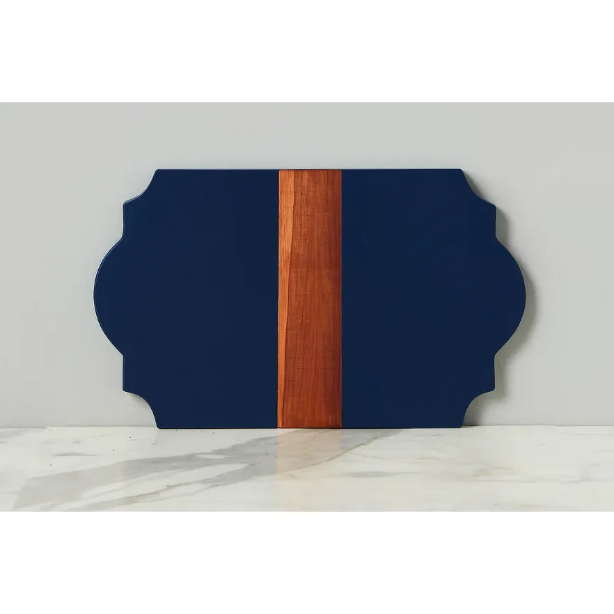 etúHOME Trefoil Wood Cheese Board Charger, Navy Blue ~ IN-STORE PURCHASE ONLY