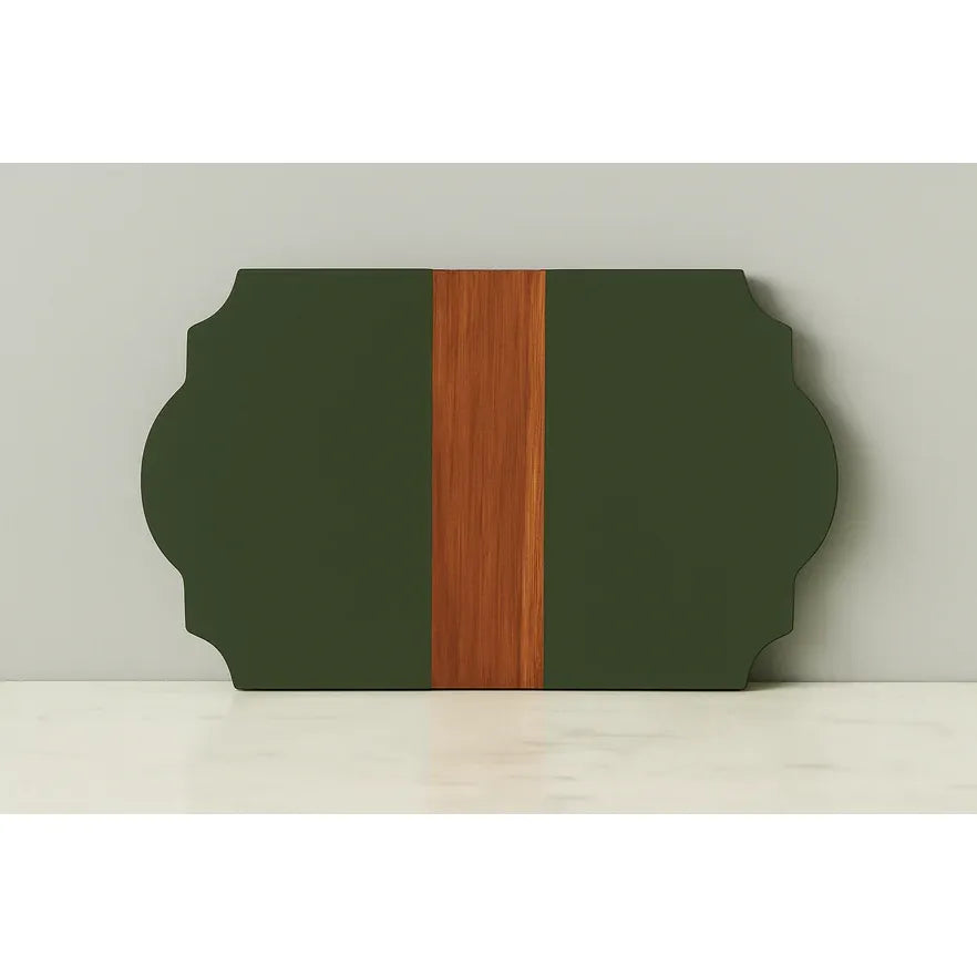 etúHOME Trefoil Wood Cheese Board Charger, Spruce Green ~ IN-STORE PURCHASE ONLY