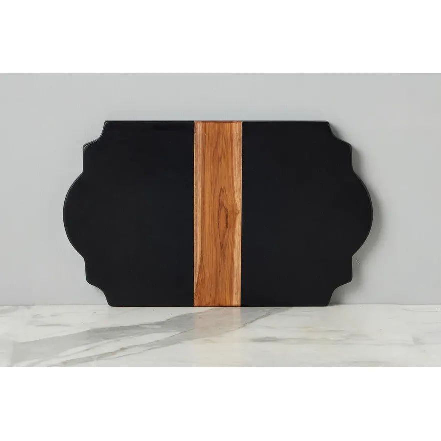 etúHOME Trefoil Wood Cheese Board Charger, Black ~ IN-STORE PURCHASE ONLY