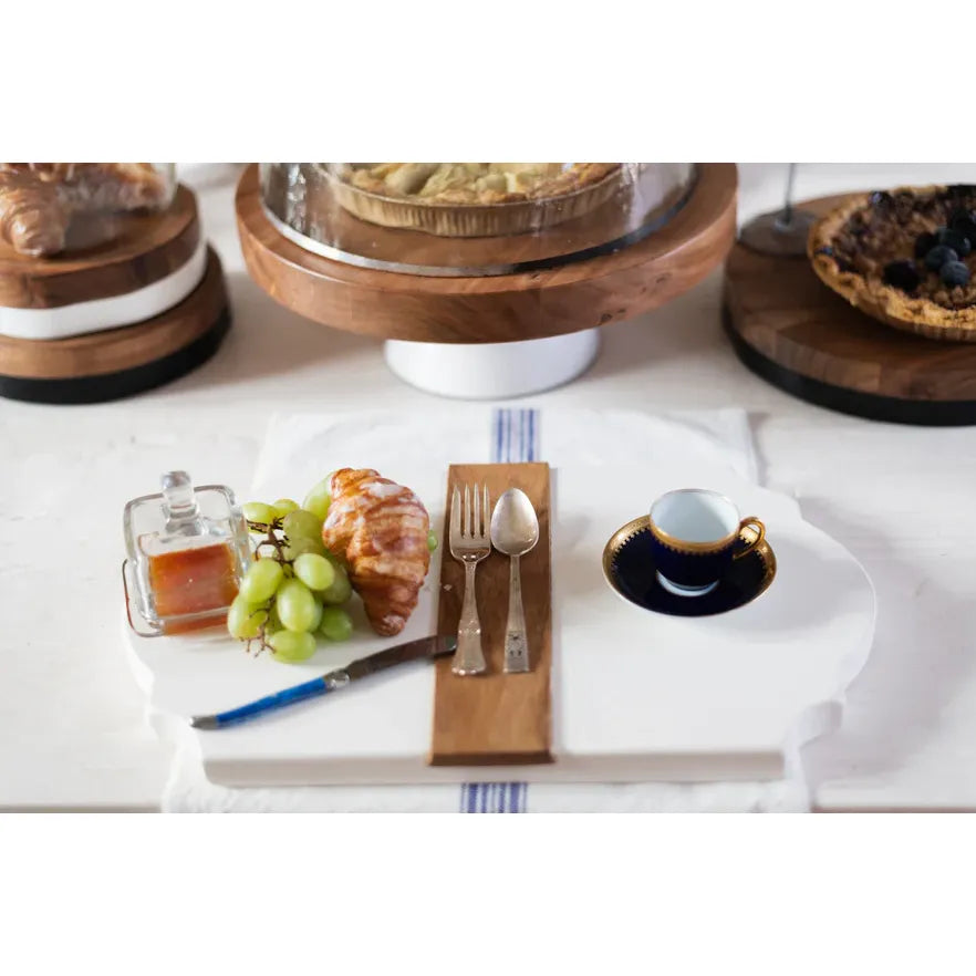 etúHOME Trefoil Wood Cheese Board Charger, White ~ IN-STORE PURCHASE ONLY - Image 2