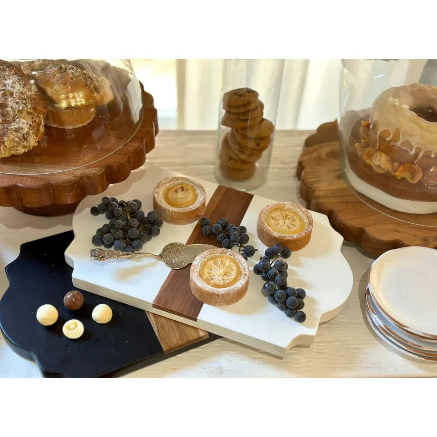 etúHOME Trefoil Wood Cheese Board Charger, White ~ IN-STORE PURCHASE ONLY - Image 3